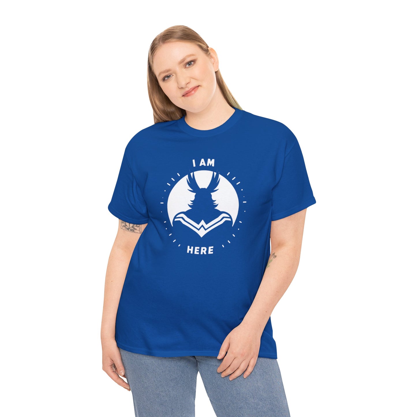 Unleash Your Hero Within: Mighty Silhouette Empowerment Tee Unisex Heavy Cotton Tee