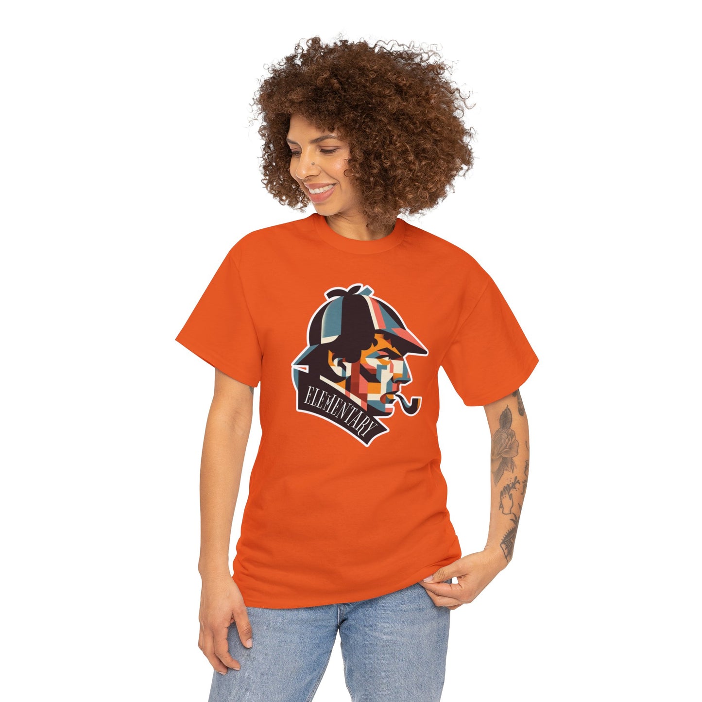 Sherlock's Cubist Caper: A Puzzle in Picasso Style, Unisex Heavy Cotton Tee