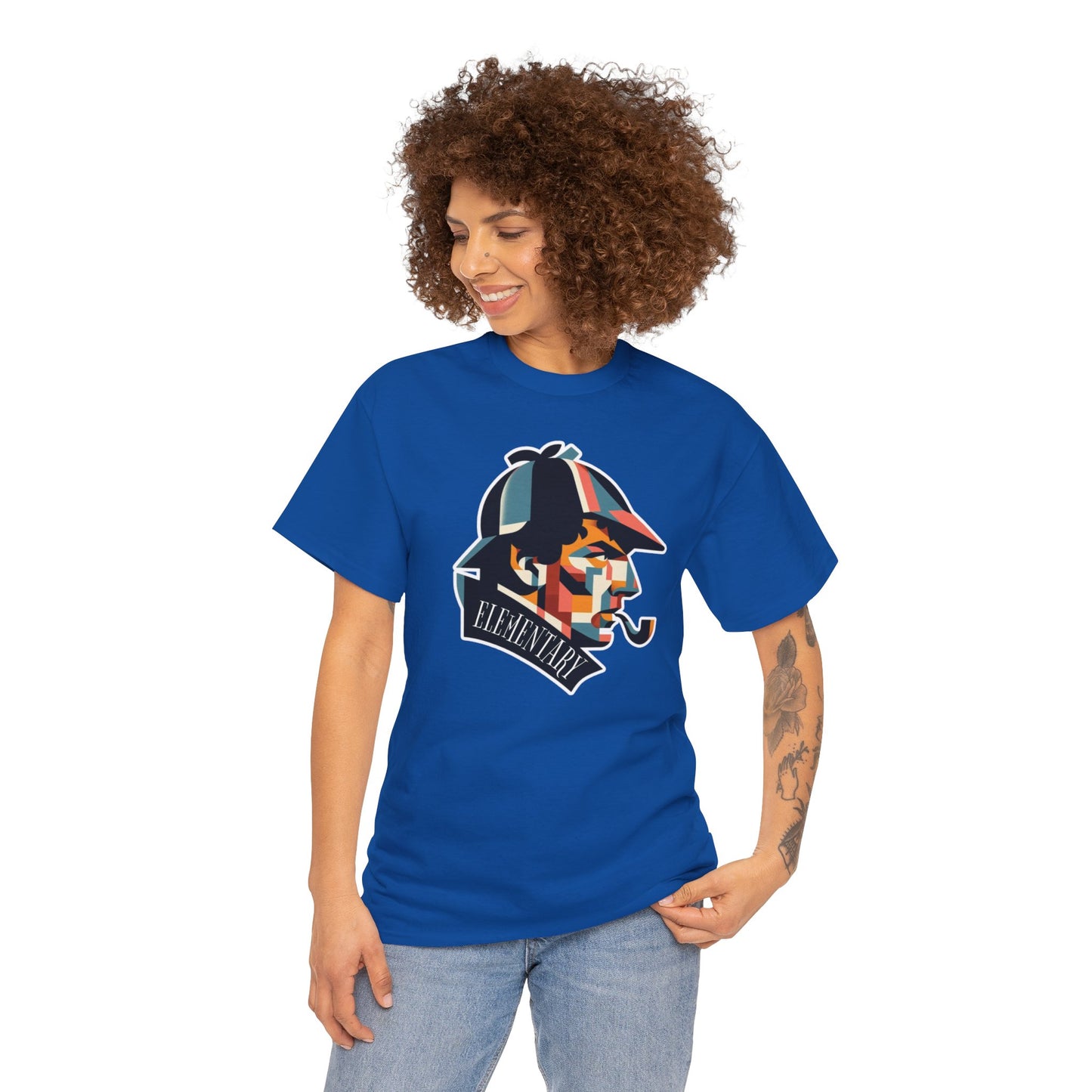 Sherlock's Cubist Caper: A Puzzle in Picasso Style, Unisex Heavy Cotton Tee