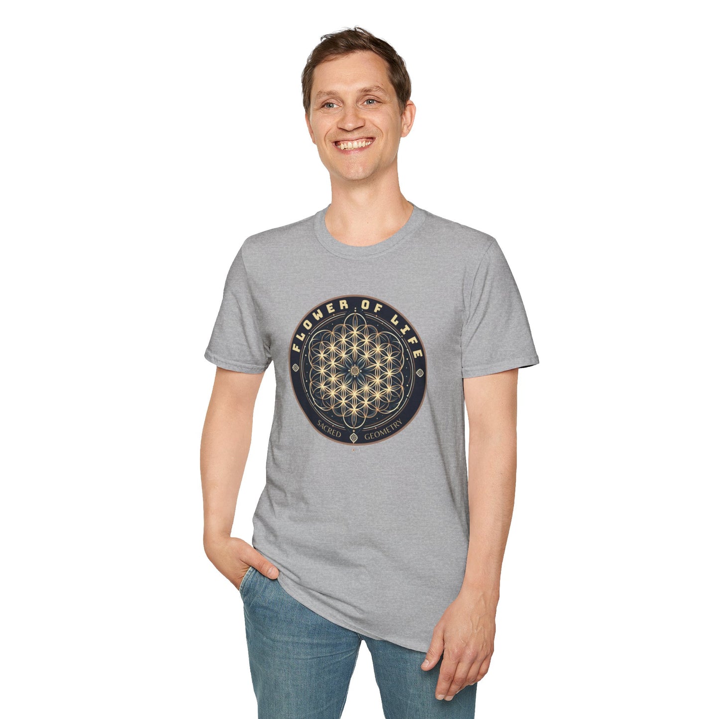 Eternal Unity: Unisex Cotton Tee Featuring the Flower of Life