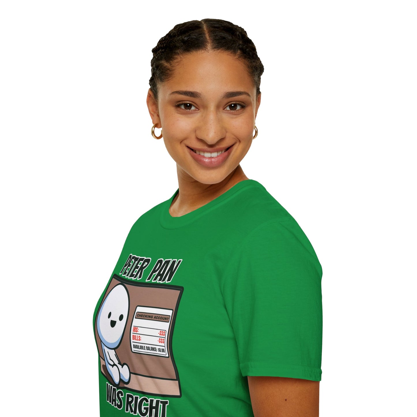 Peter Pan Wisdom, Embrace the Softness of 100% Cotton and the Reality that Adulting is Hard Graphic Tee for the Forever Young at Heart