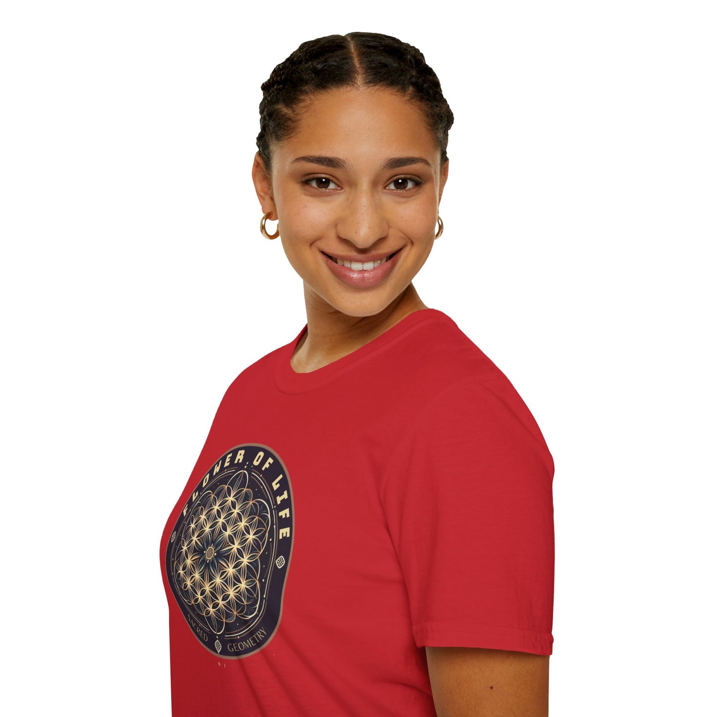 Eternal Unity: Unisex Cotton Tee Featuring the Flower of Life