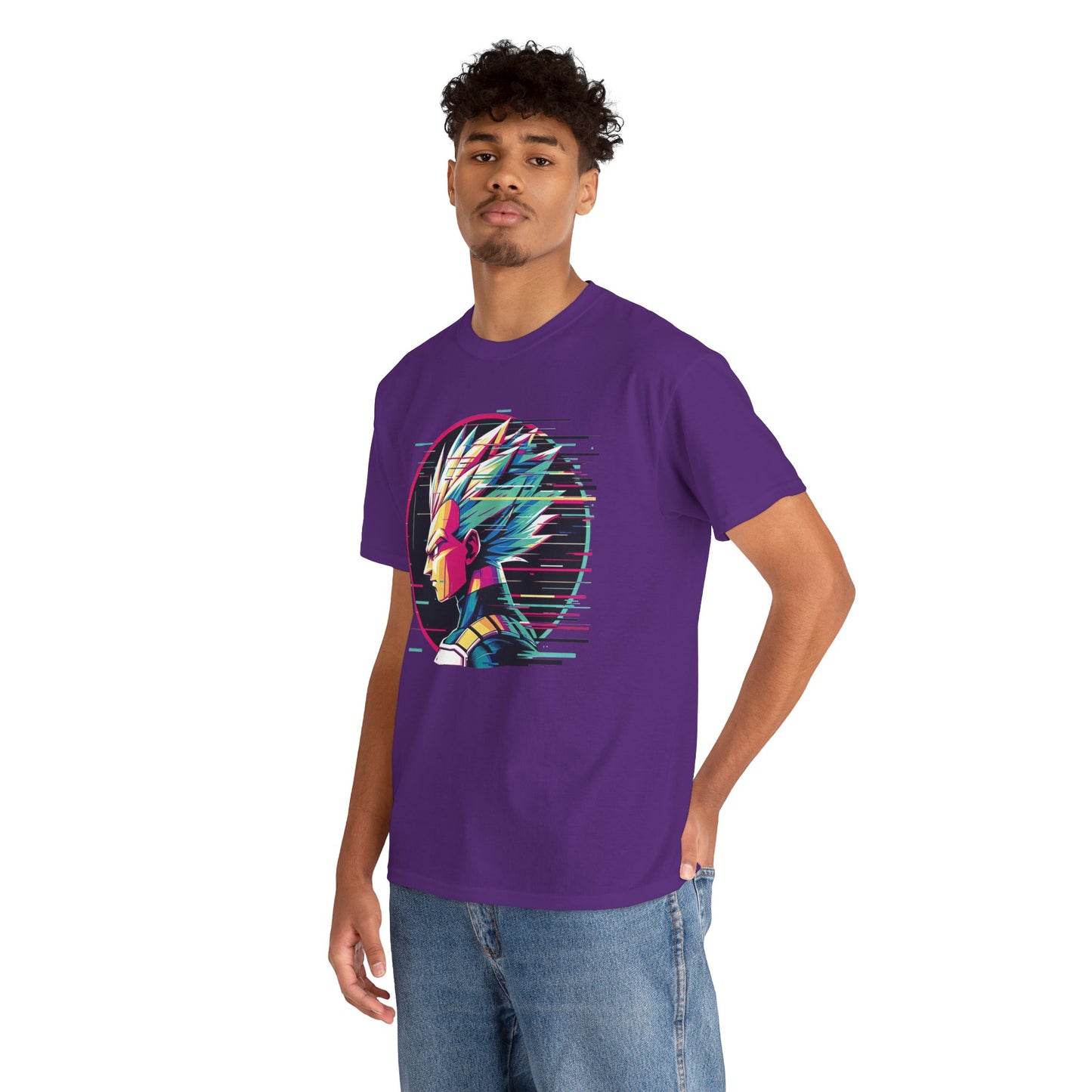 Prince of all Glitches, Saiyan side profile Unisex Heavy Cotton Tee