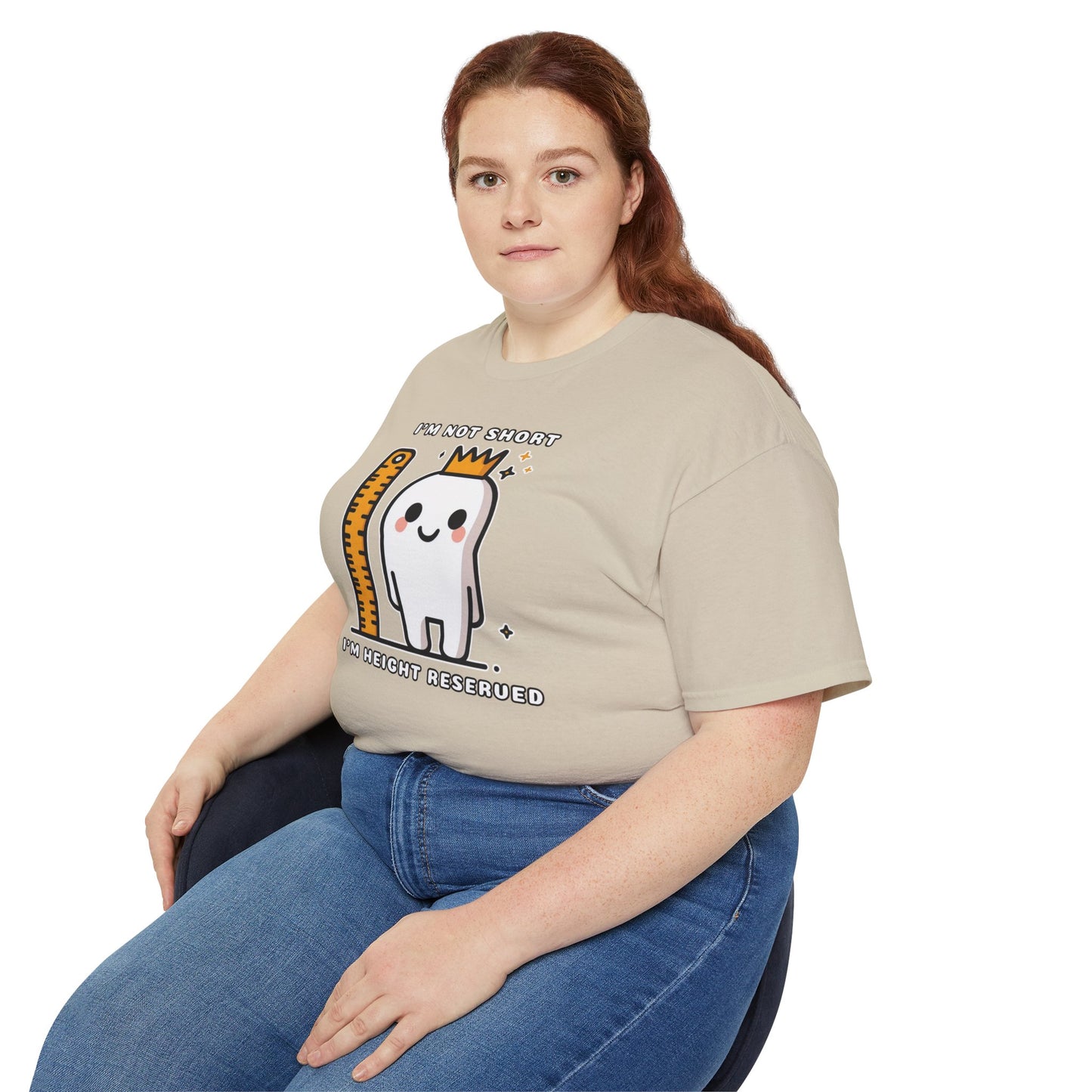 Vertically Challenged, Height Reserved! Unisex Ultra Cotton Tee