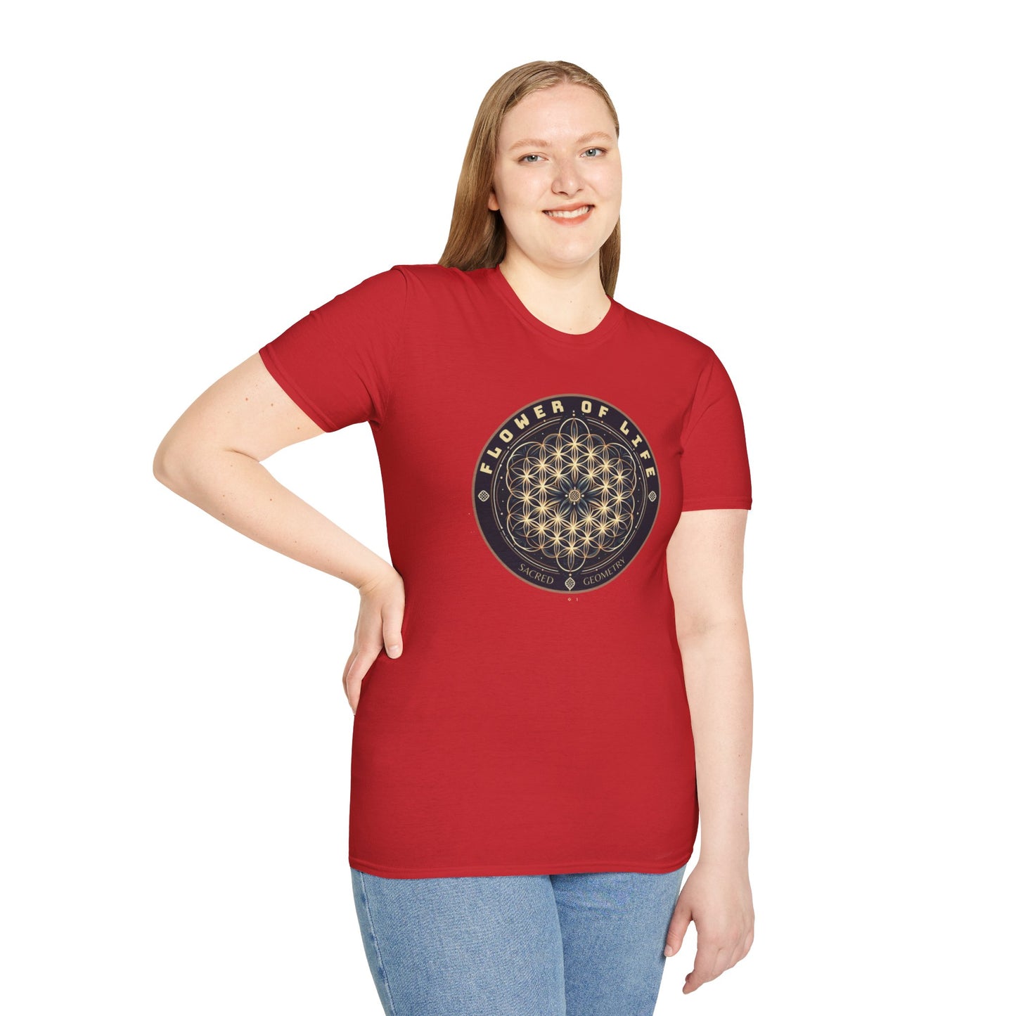 Eternal Unity: Unisex Cotton Tee Featuring the Flower of Life