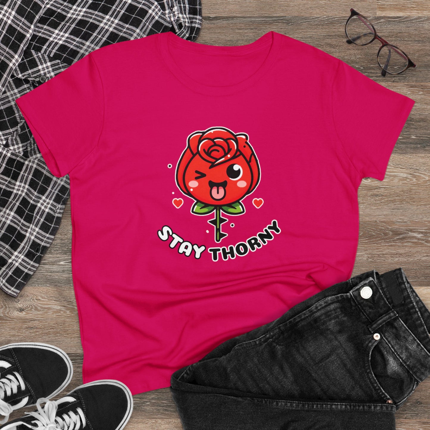Women's Graphic Tee, Stay Thorny Soft style