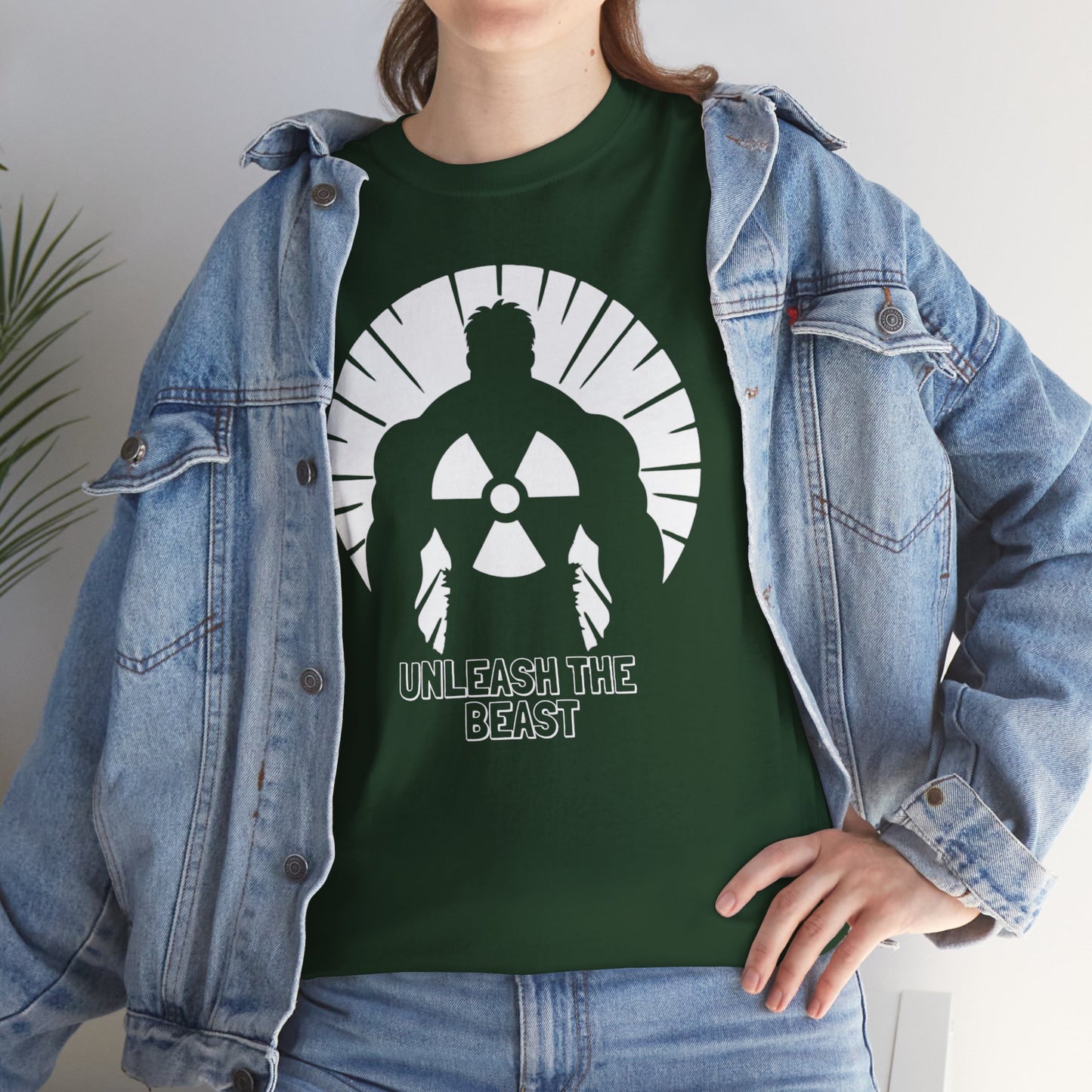 Radiant Fury: Unleash the Beast, Unisex Heavy Cotton Tee