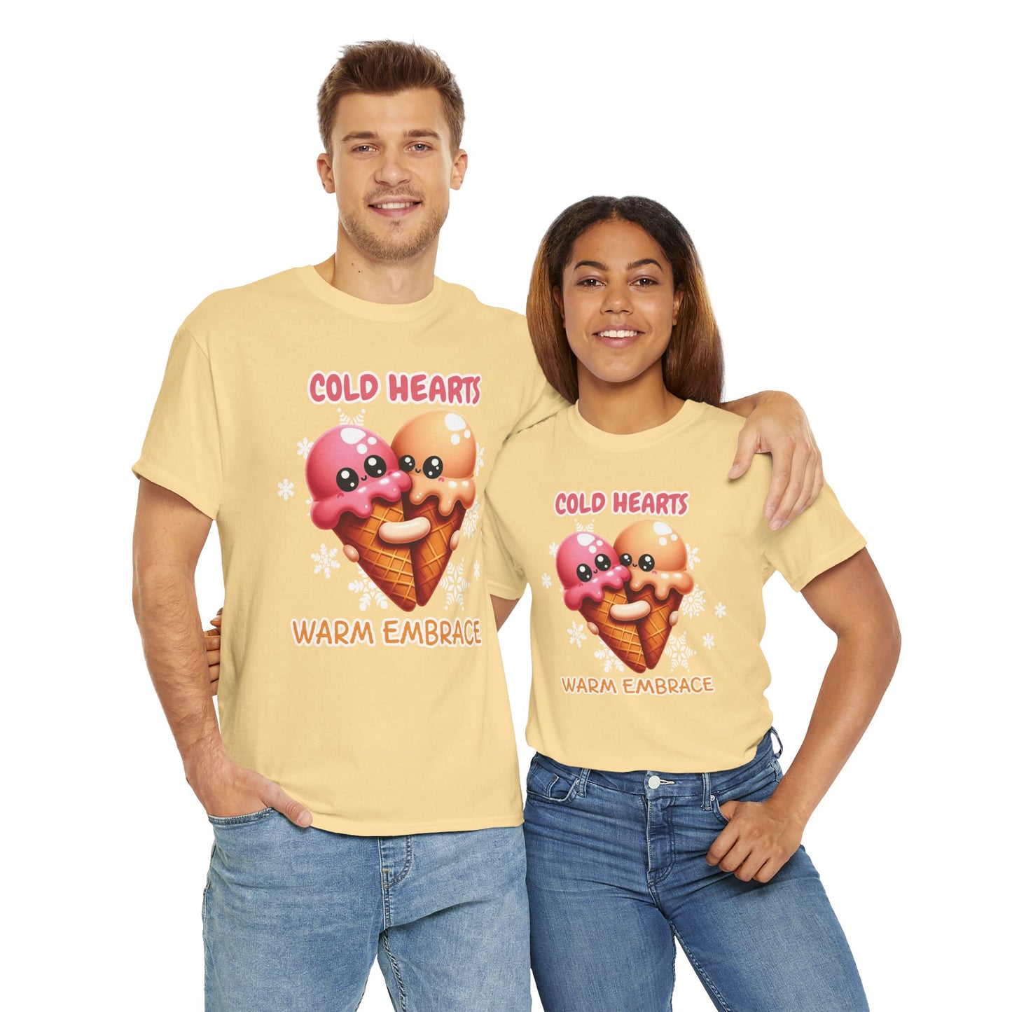 Cold hearts, warm embrace - Unisex Heavy Cotton Tee