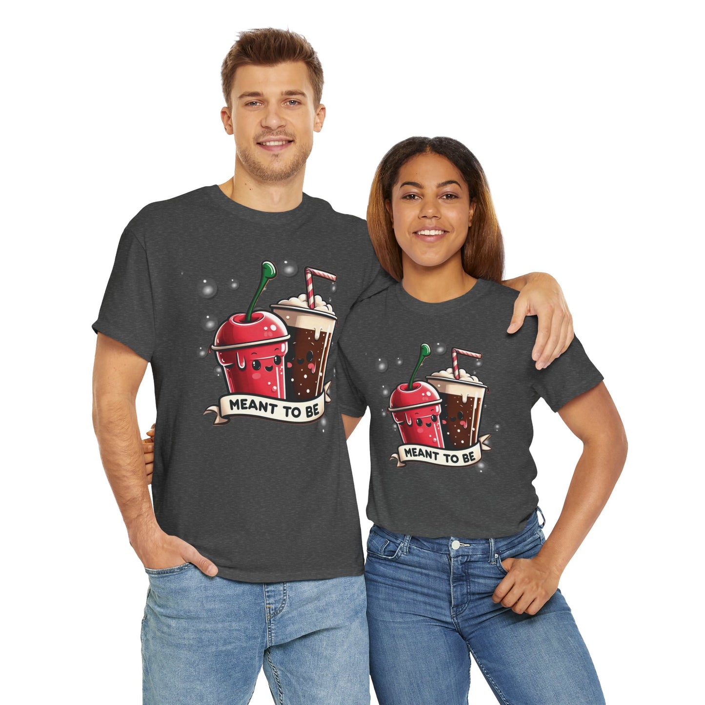 Fizzy Fate: Cherry Soda & Root Beer - Sippin' Soulmates, Unisex Heavy Cotton Tee