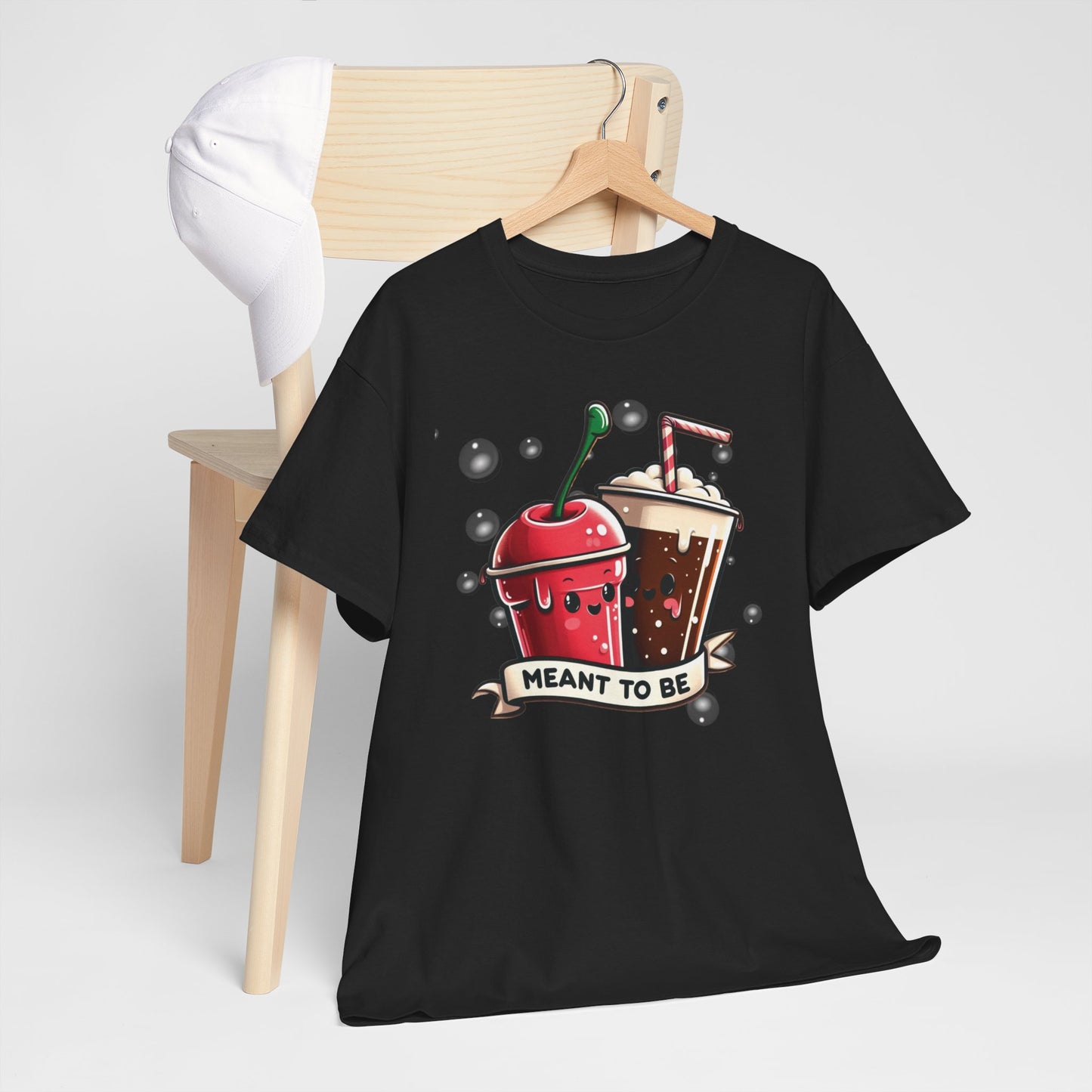 Fizzy Fate: Cherry Soda & Root Beer - Sippin' Soulmates, Unisex Heavy Cotton Tee