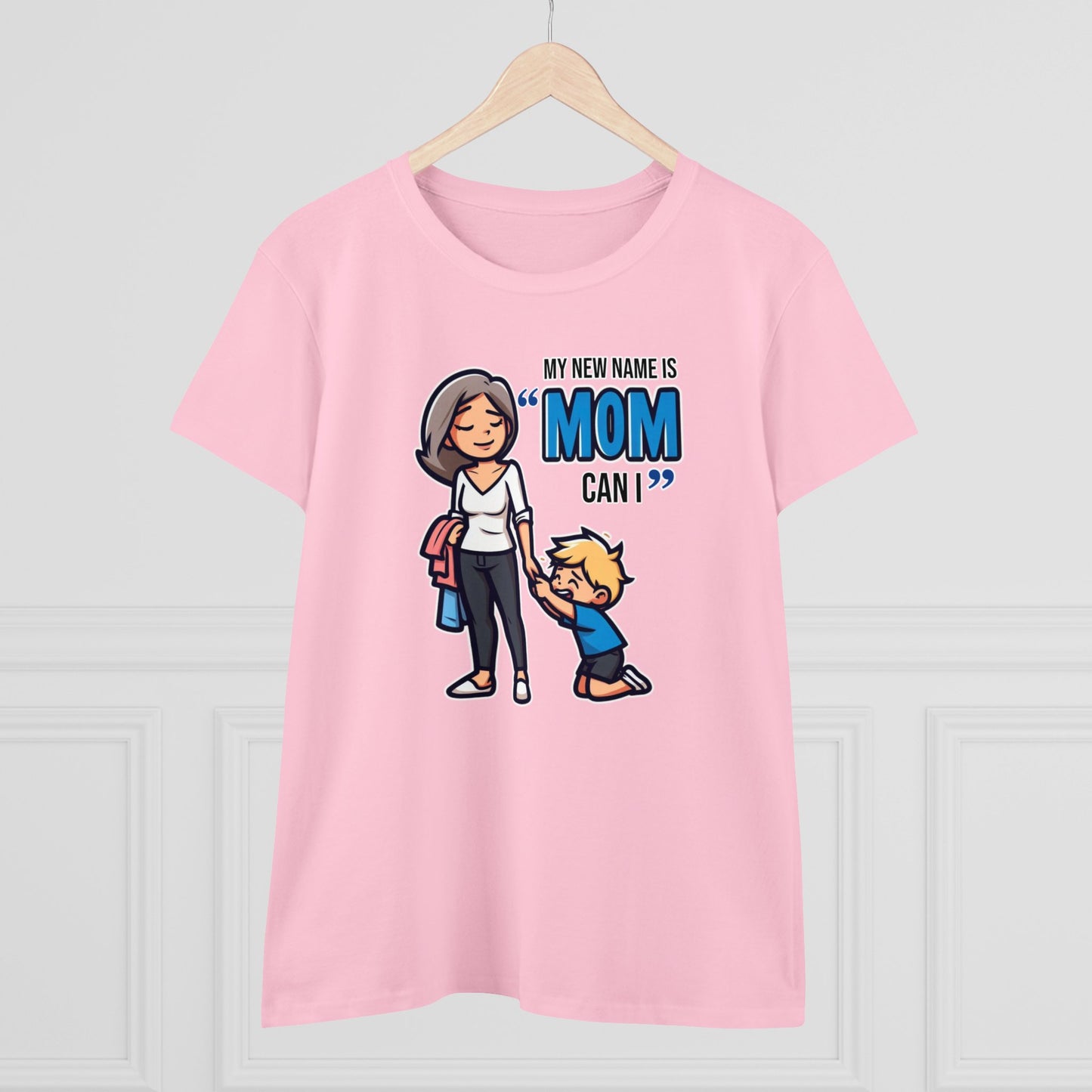 Mom Life Vibes Tee, Embrace the 'Mom, Can I...' Anthem - Funny Cotton Graphic T-Shirt for Moms Who Rock the Chaos with Style!