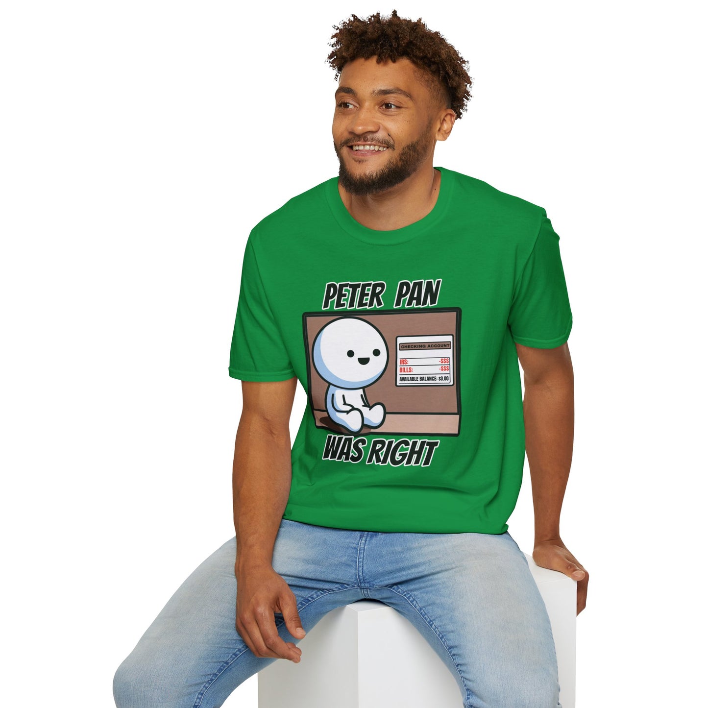 Peter Pan Wisdom, Embrace the Softness of 100% Cotton and the Reality that Adulting is Hard Graphic Tee for the Forever Young at Heart