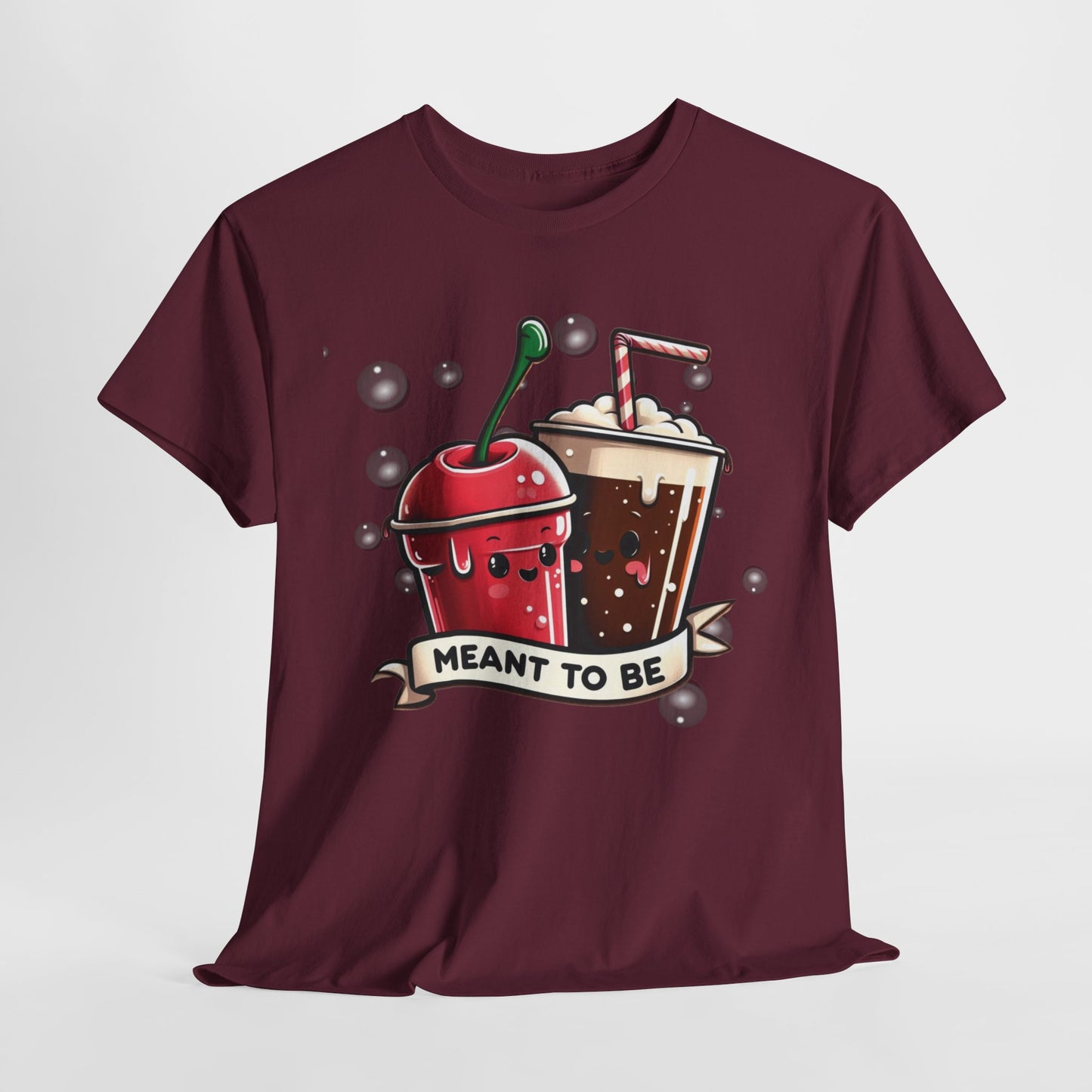 Fizzy Fate: Cherry Soda & Root Beer - Sippin' Soulmates, Unisex Heavy Cotton Tee