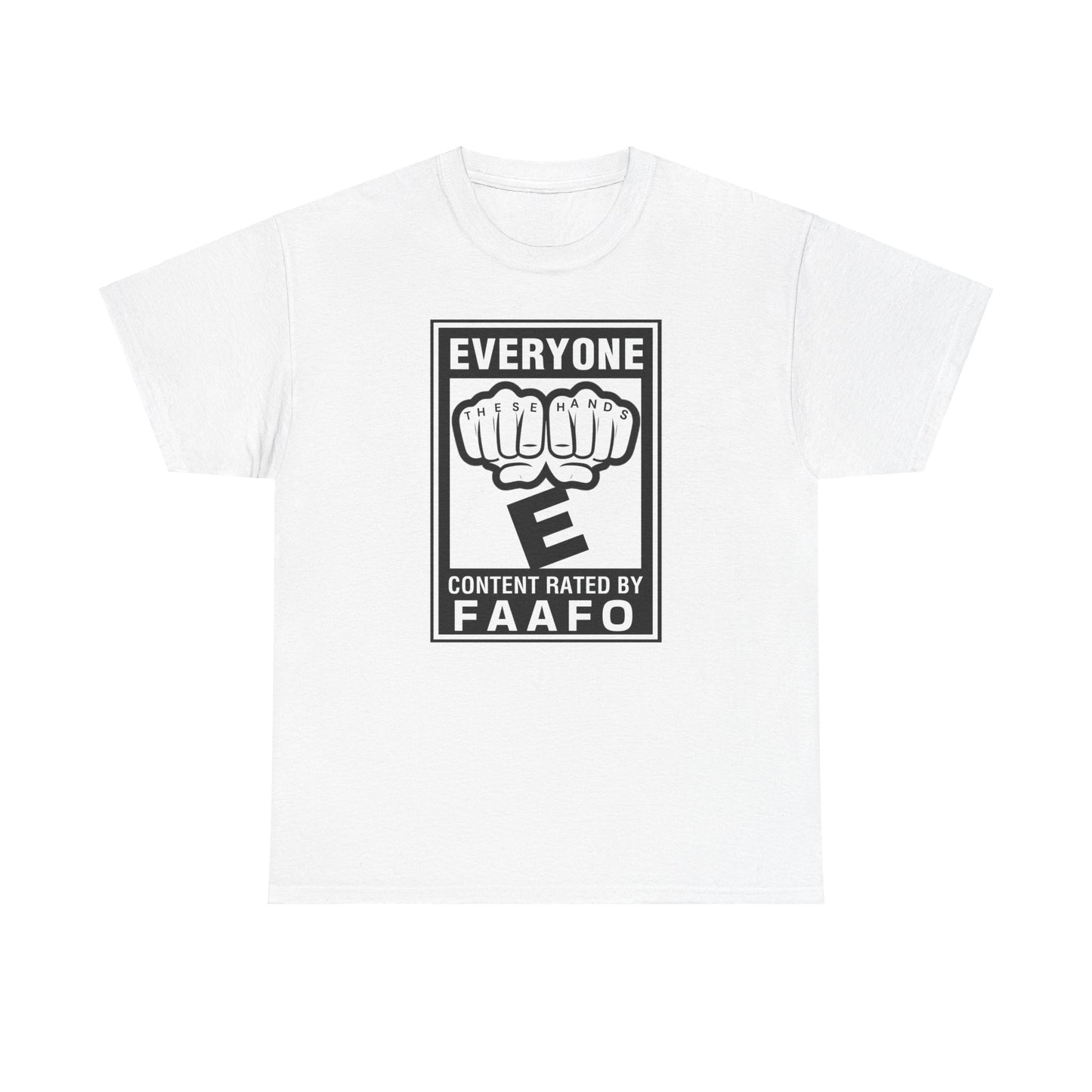 The Great Equalizer, These hands rated E for everyone Unisex Heavy Cotton Tee