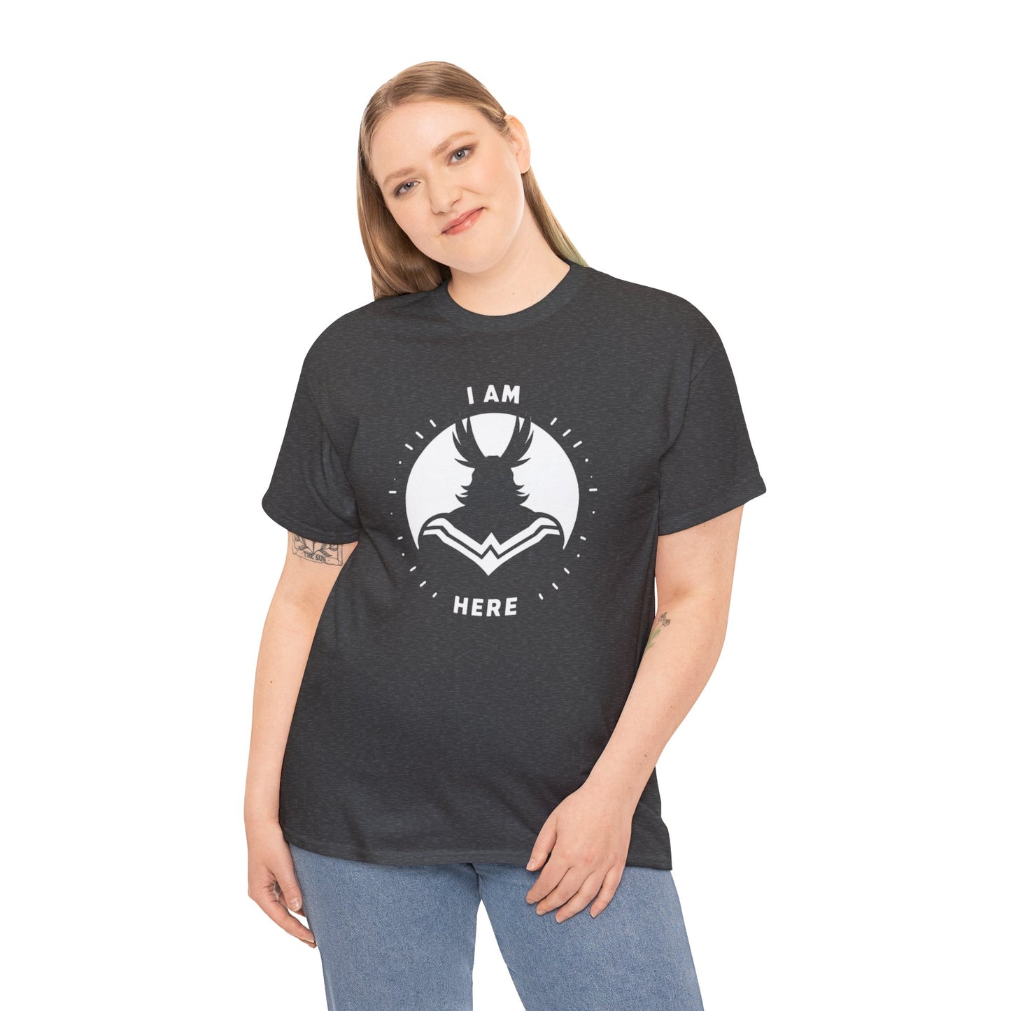 Unleash Your Hero Within: Mighty Silhouette Empowerment Tee Unisex Heavy Cotton Tee