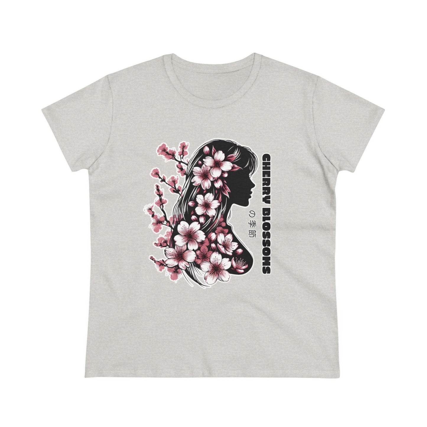 Blossoming Dreams: Dance of Cherry Petals Midweight Cotton Tee