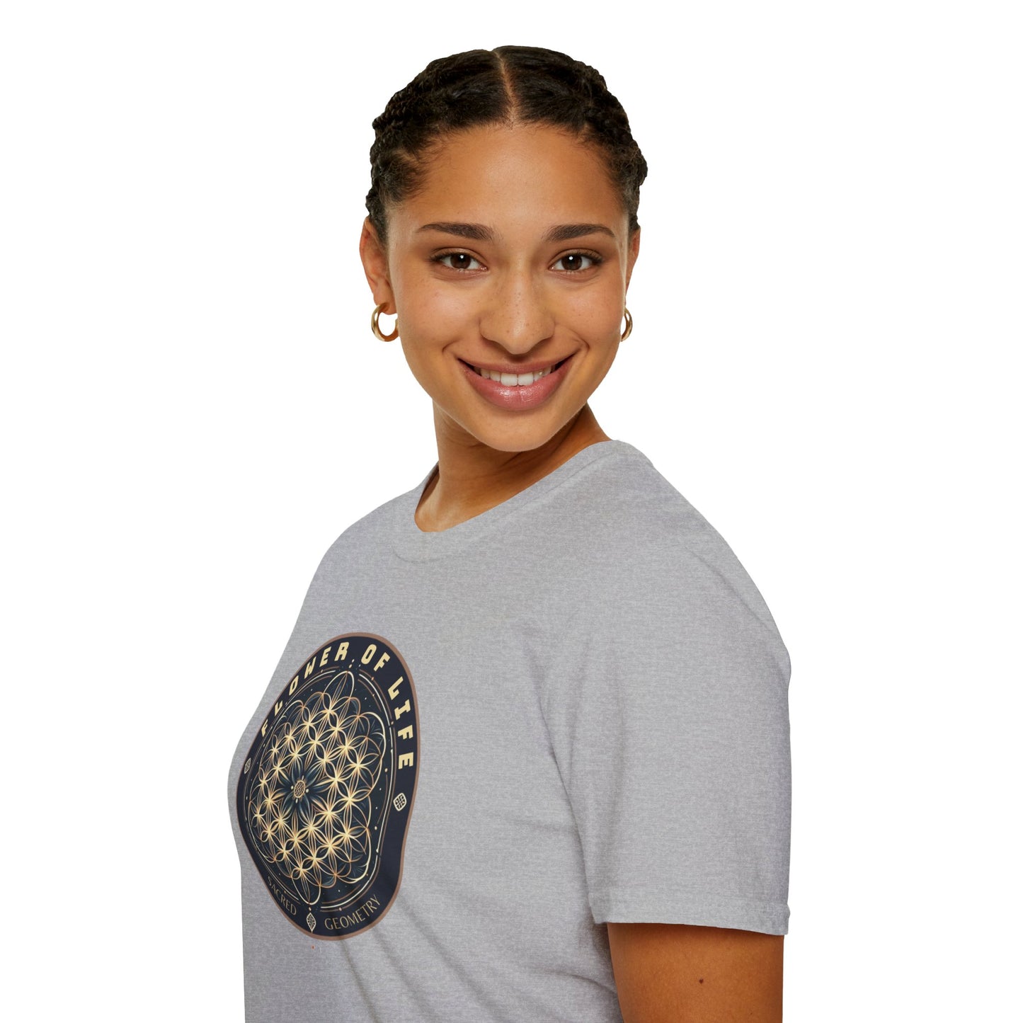 Eternal Unity: Unisex Cotton Tee Featuring the Flower of Life
