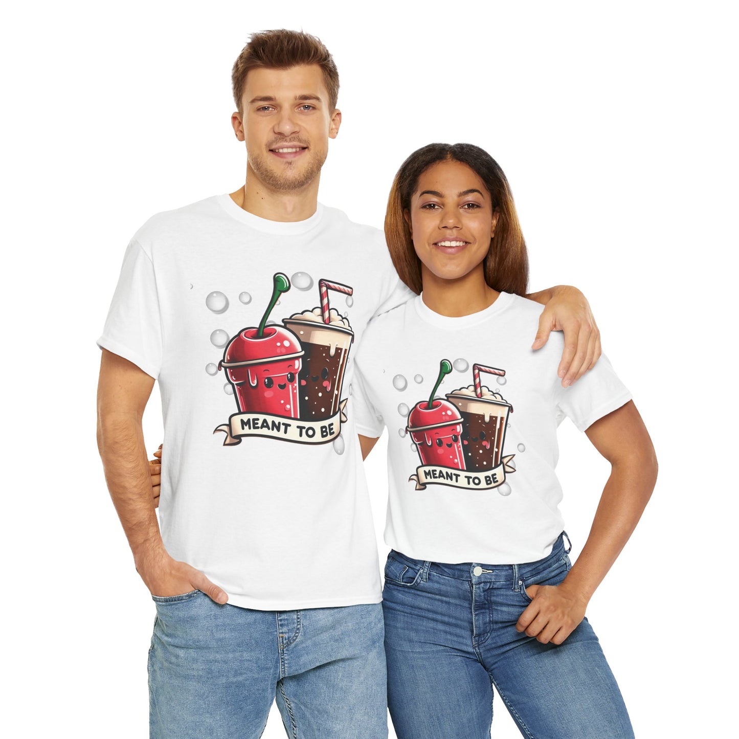 Fizzy Fate: Cherry Soda & Root Beer - Sippin' Soulmates, Unisex Heavy Cotton Tee
