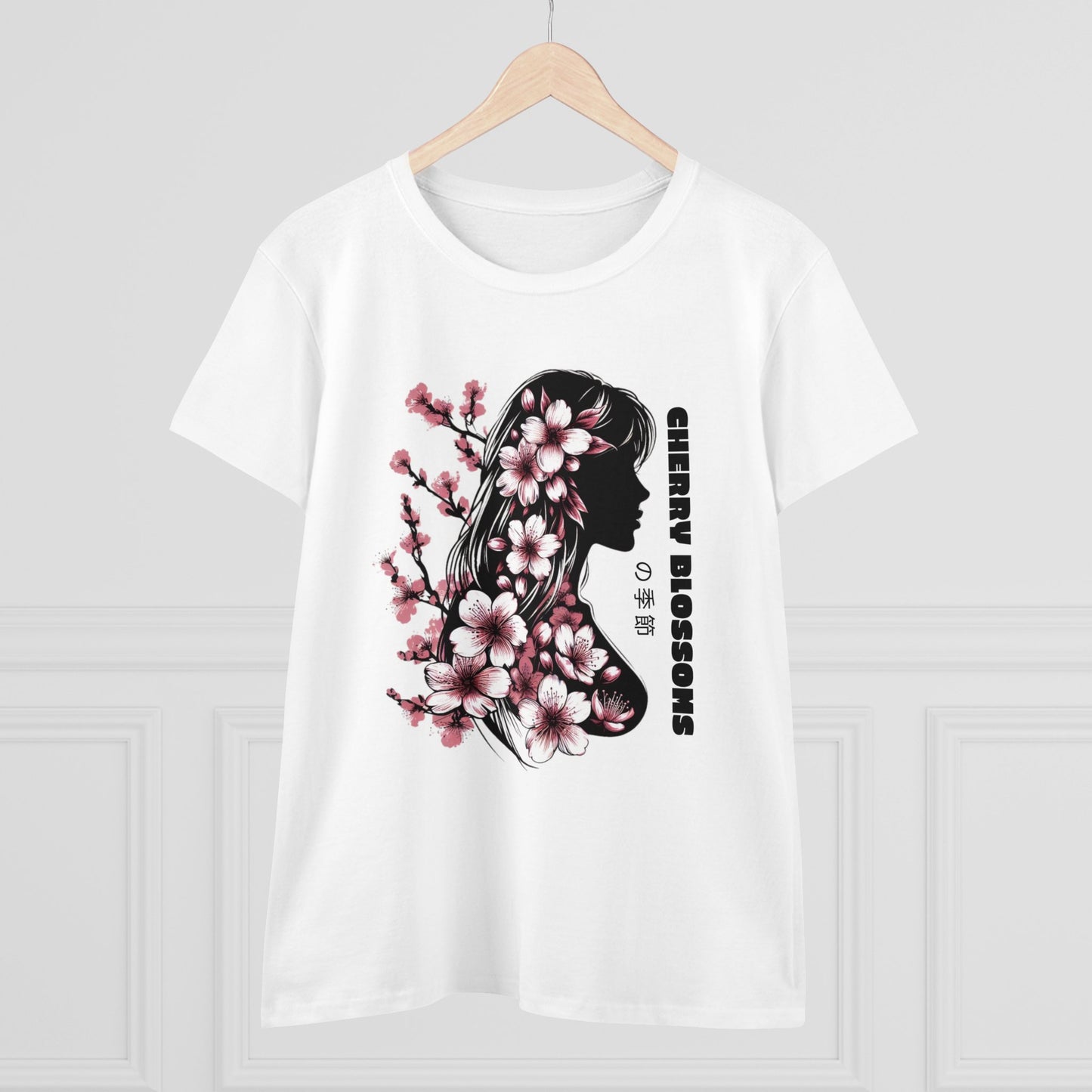 Blossoming Dreams: Dance of Cherry Petals Midweight Cotton Tee