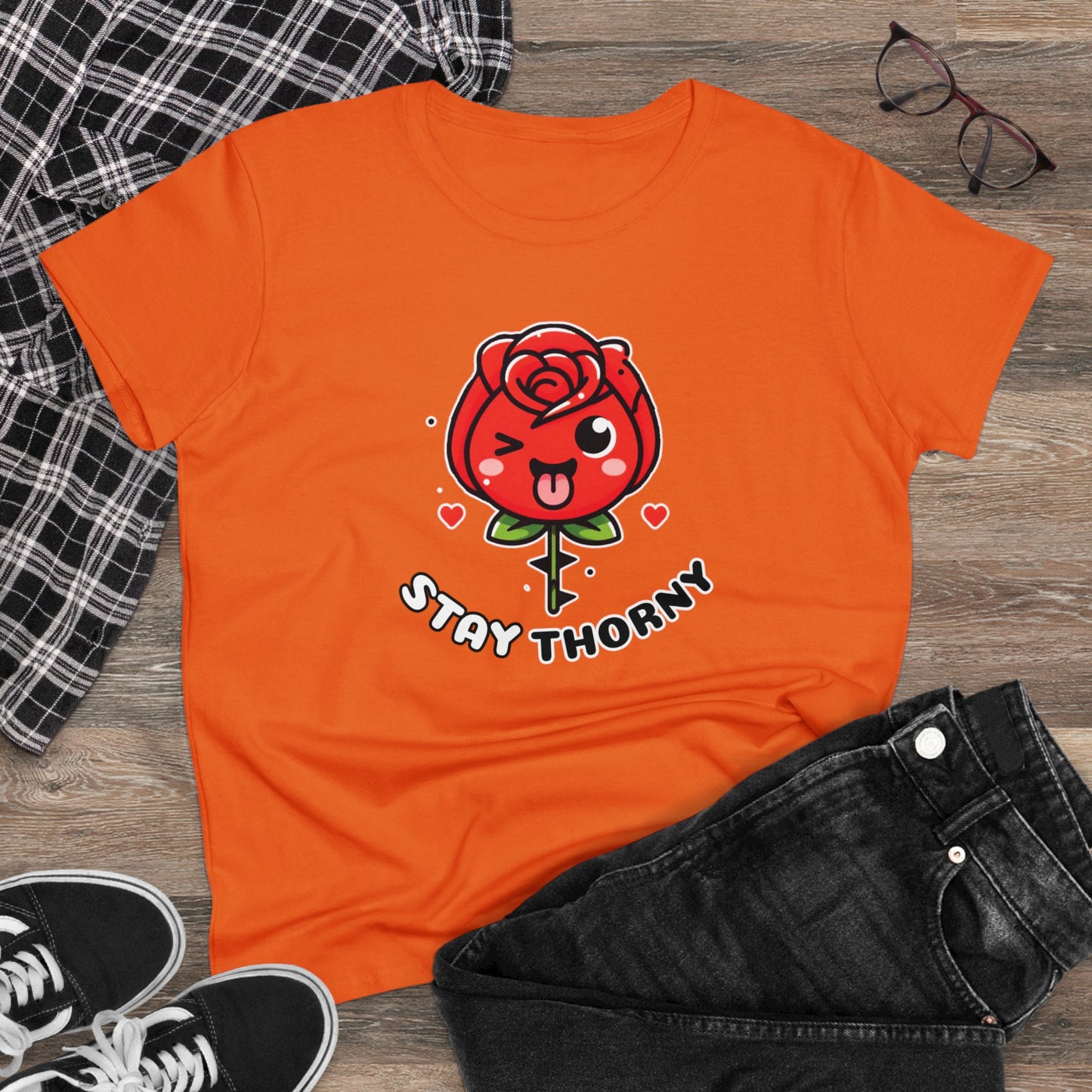 Women's Graphic Tee, Stay Thorny Soft style