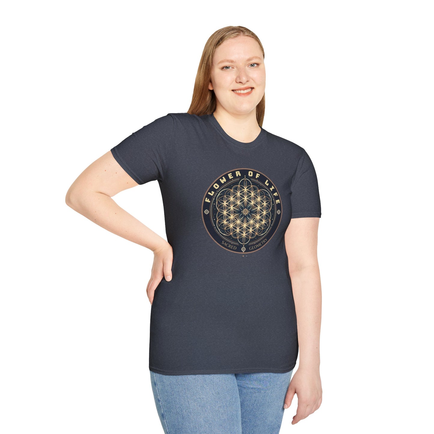 Eternal Unity: Unisex Cotton Tee Featuring the Flower of Life