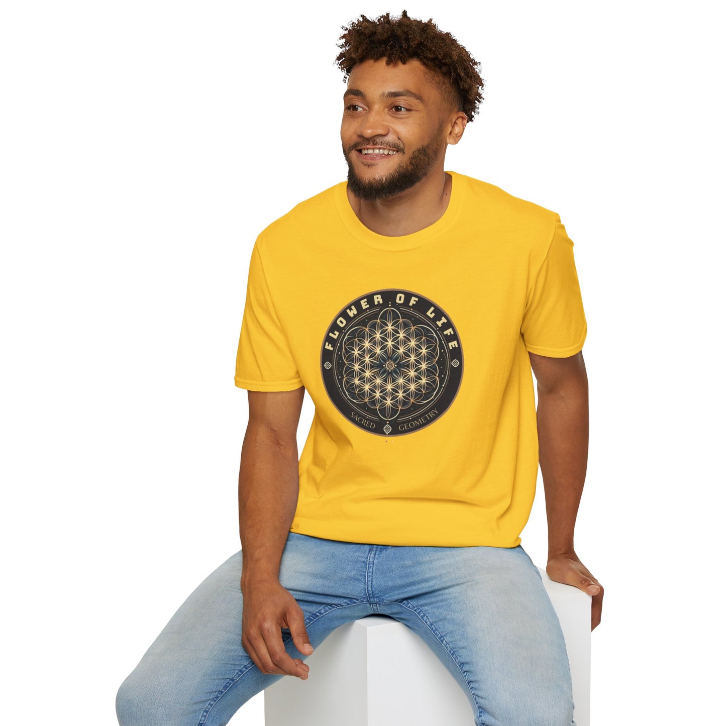 Eternal Unity: Unisex Cotton Tee Featuring the Flower of Life