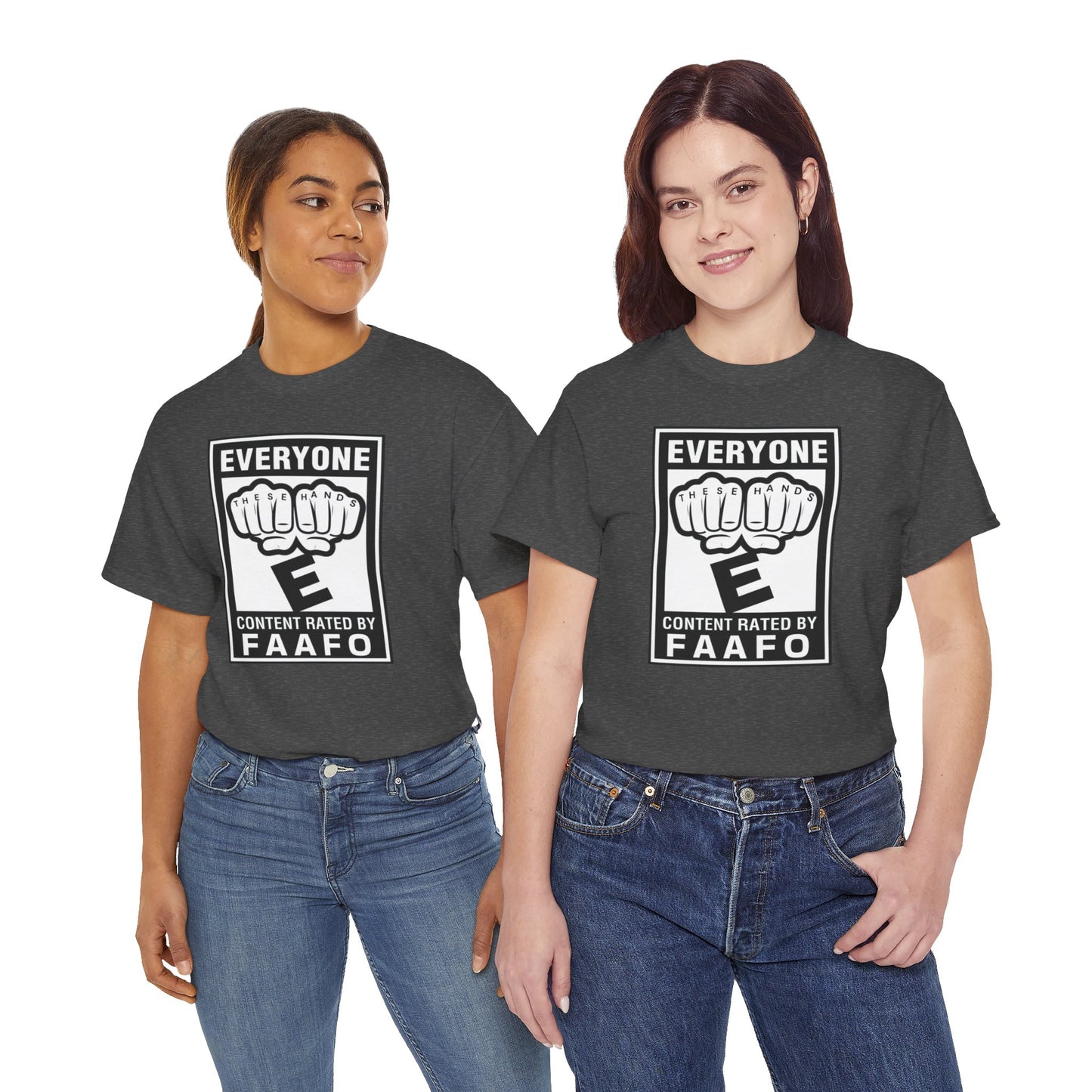 The Great Equalizer, These hands rated E for everyone Unisex Heavy Cotton Tee