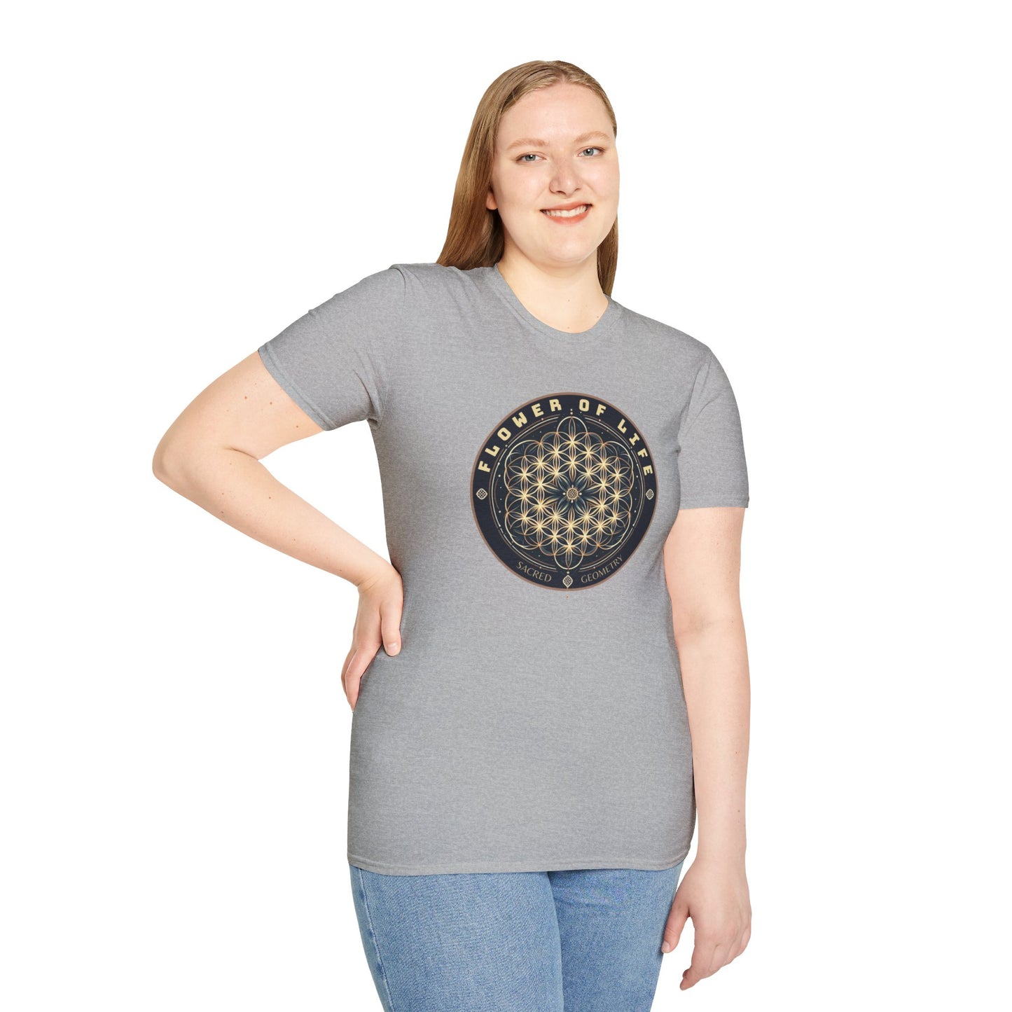 Eternal Unity: Unisex Cotton Tee Featuring the Flower of Life