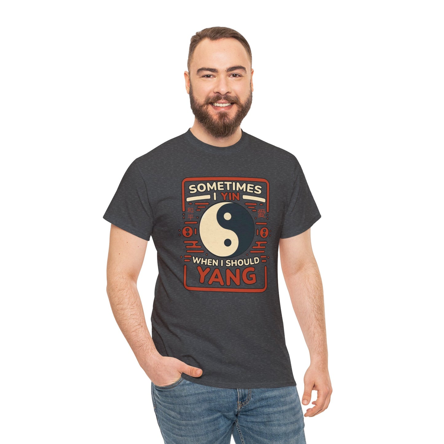 Yin, Yang, and a Dash of Oops: Navigating Life's Harmony on my Tee! Unisex Heavy Cotton Tee