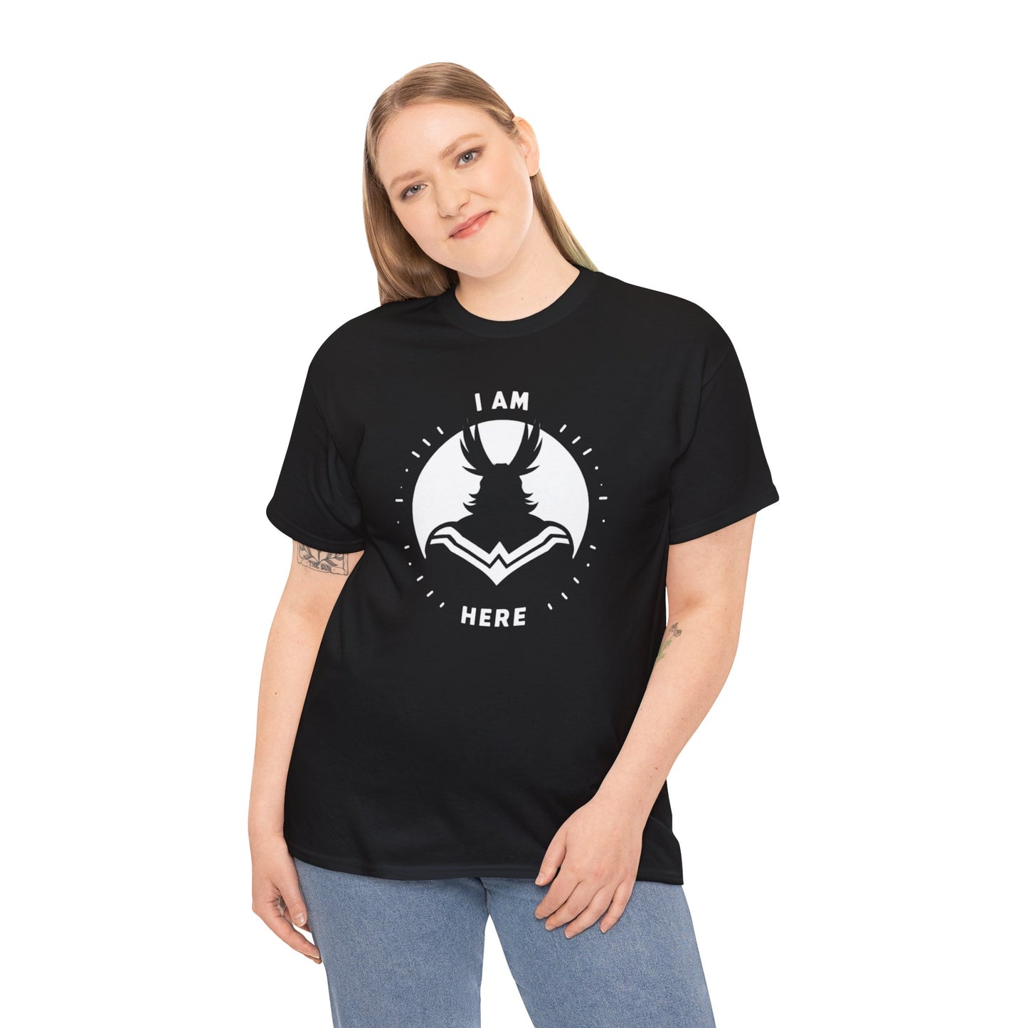 Unleash Your Hero Within: Mighty Silhouette Empowerment Tee Unisex Heavy Cotton Tee
