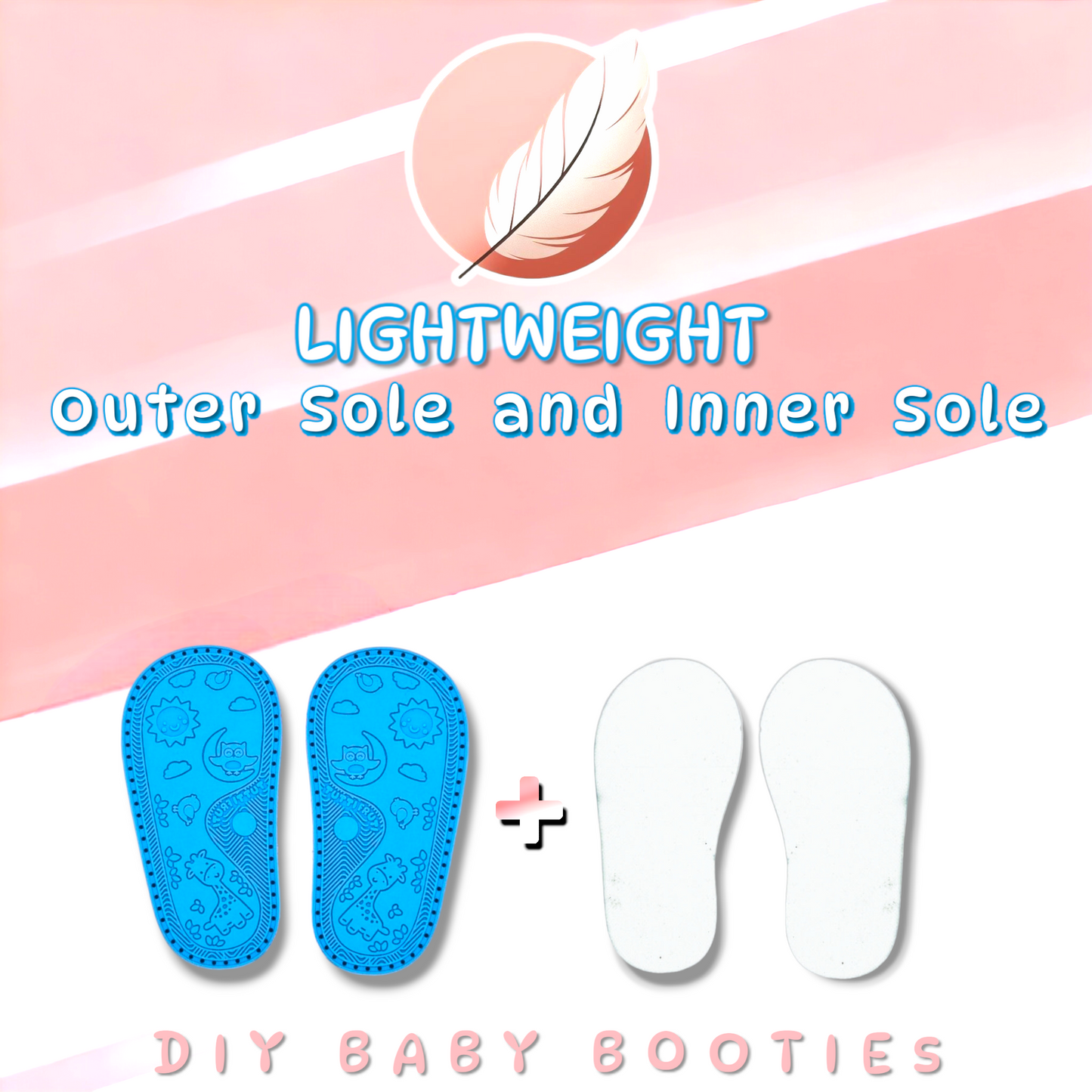 Ann G perforated Baby Shoe Soles with holes and Pure EVA inner soles for crocheting, Soft, flexible, nonslip, comfortable