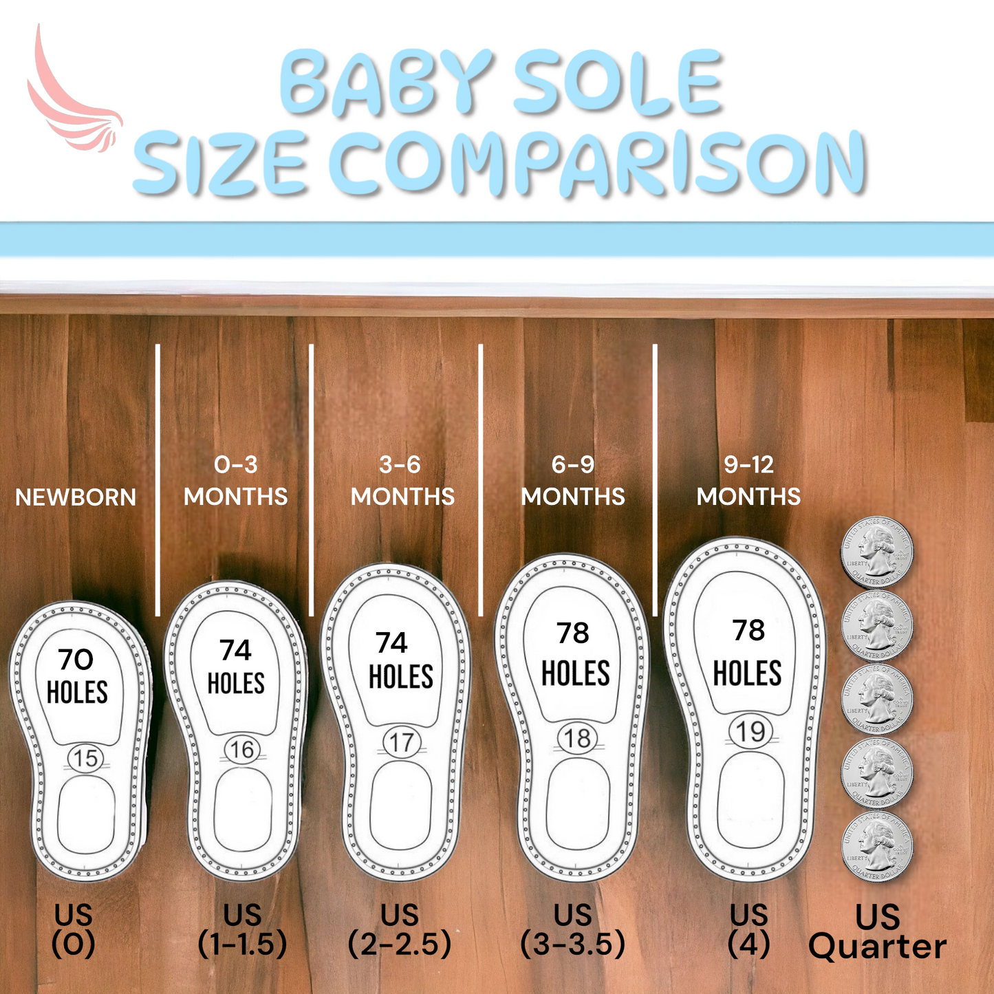 Ann G Baby Shoe Soles with holes for crocheting, Soft, flexible, nonslip, comfortable