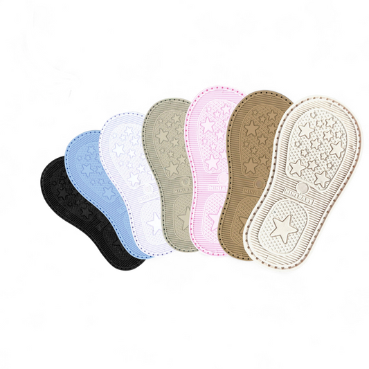 Ann G Baby Shoe Soles with holes for crocheting, Soft, flexible, nonslip, comfortable