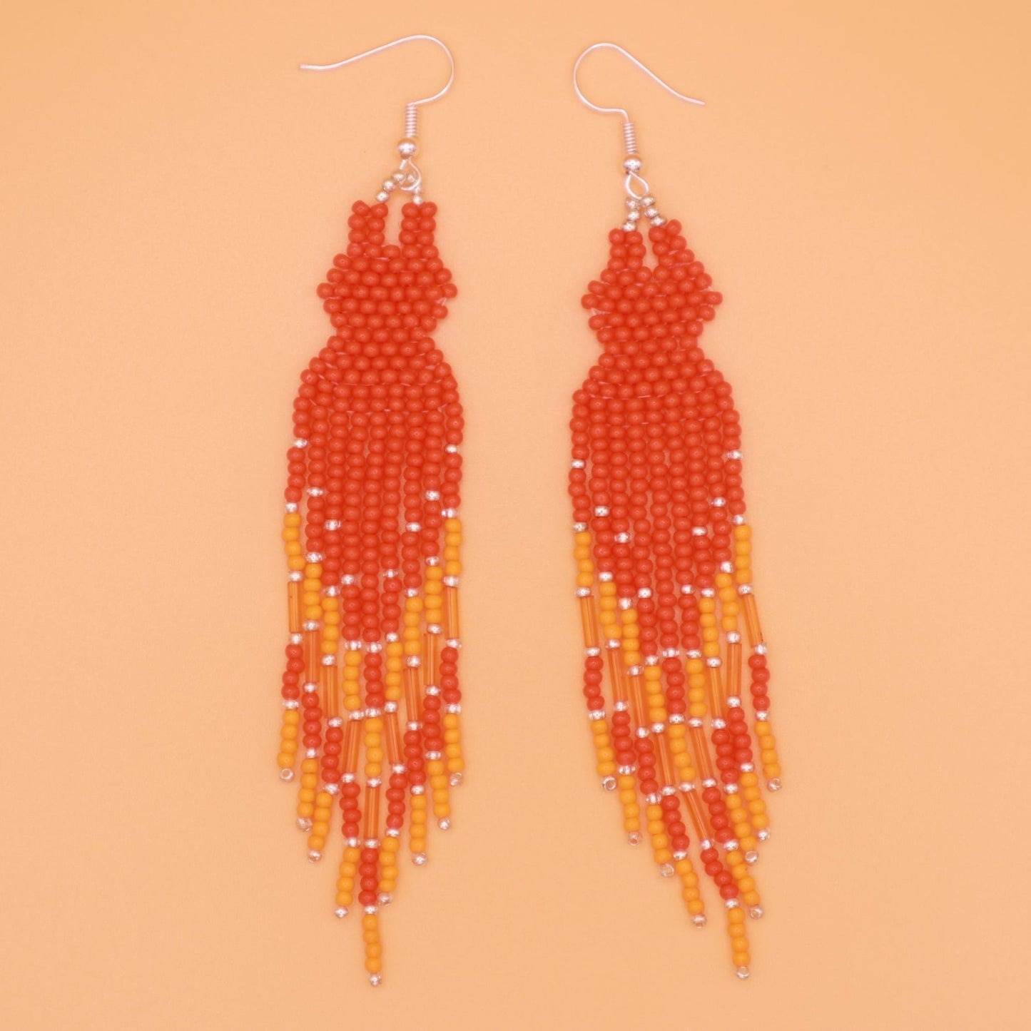 Hanging Dress Beaded Earrings 2pc