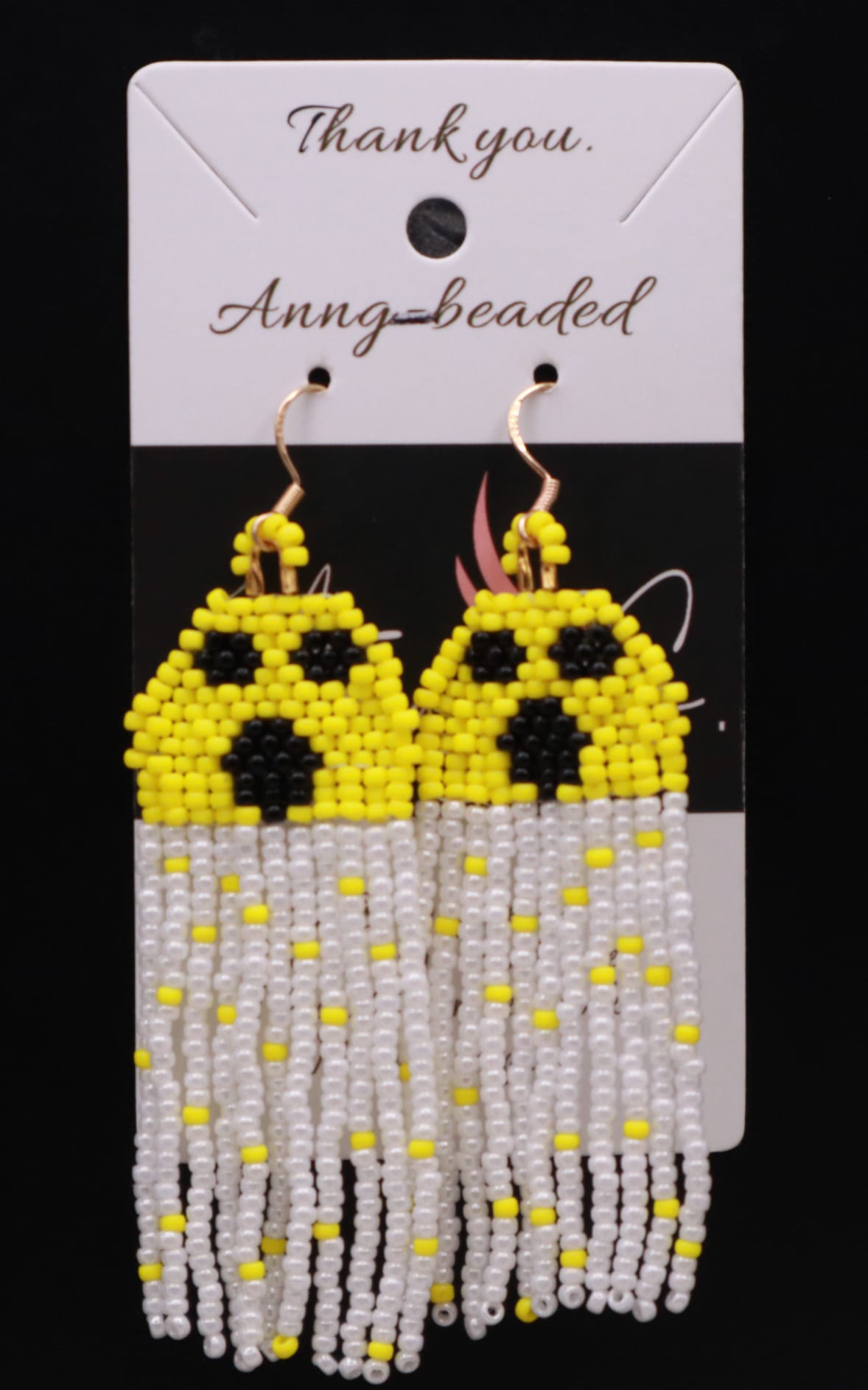 Ghostly Beaded Earrings 2pc
