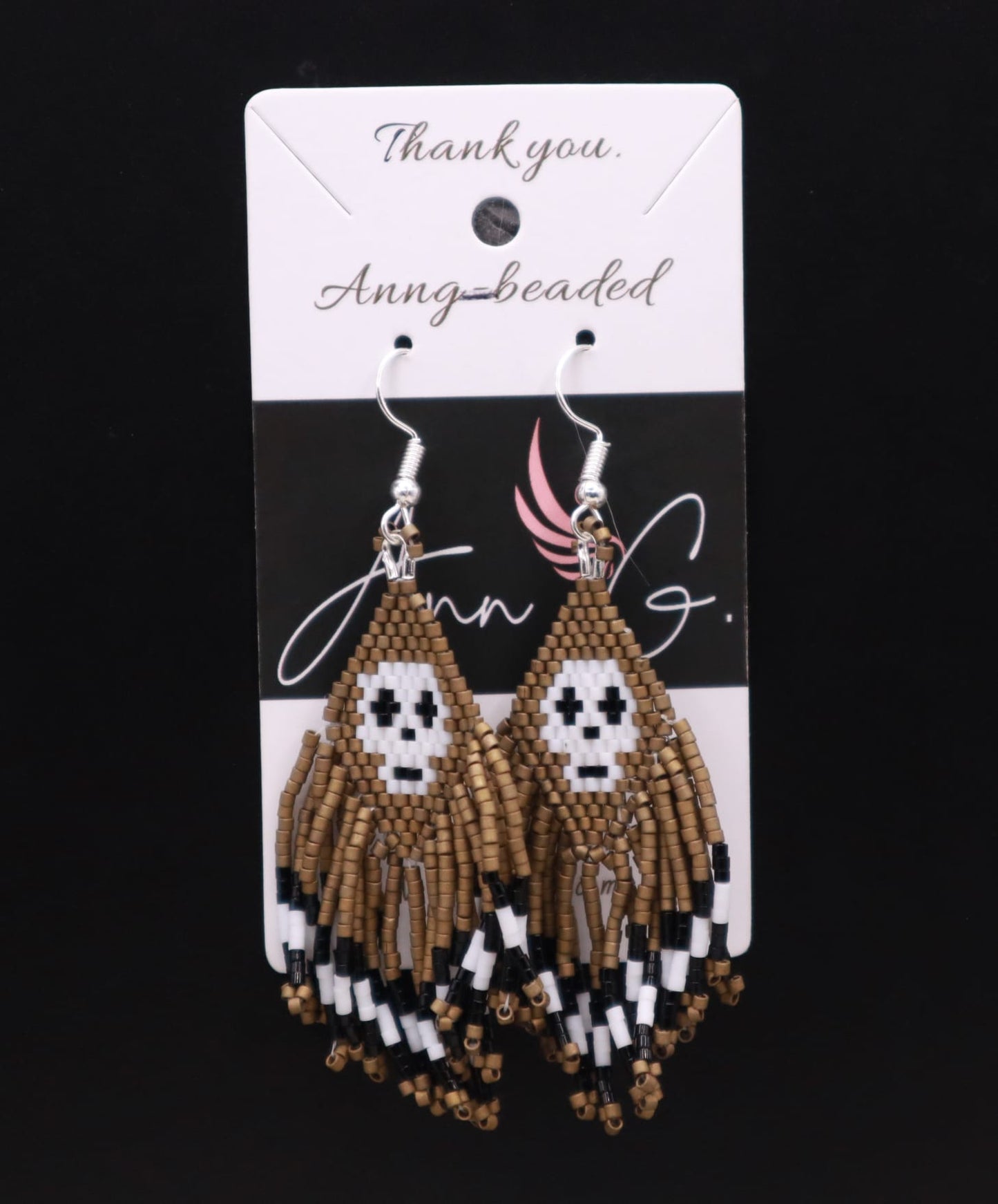 Skull Tassel Earrings 2pc
