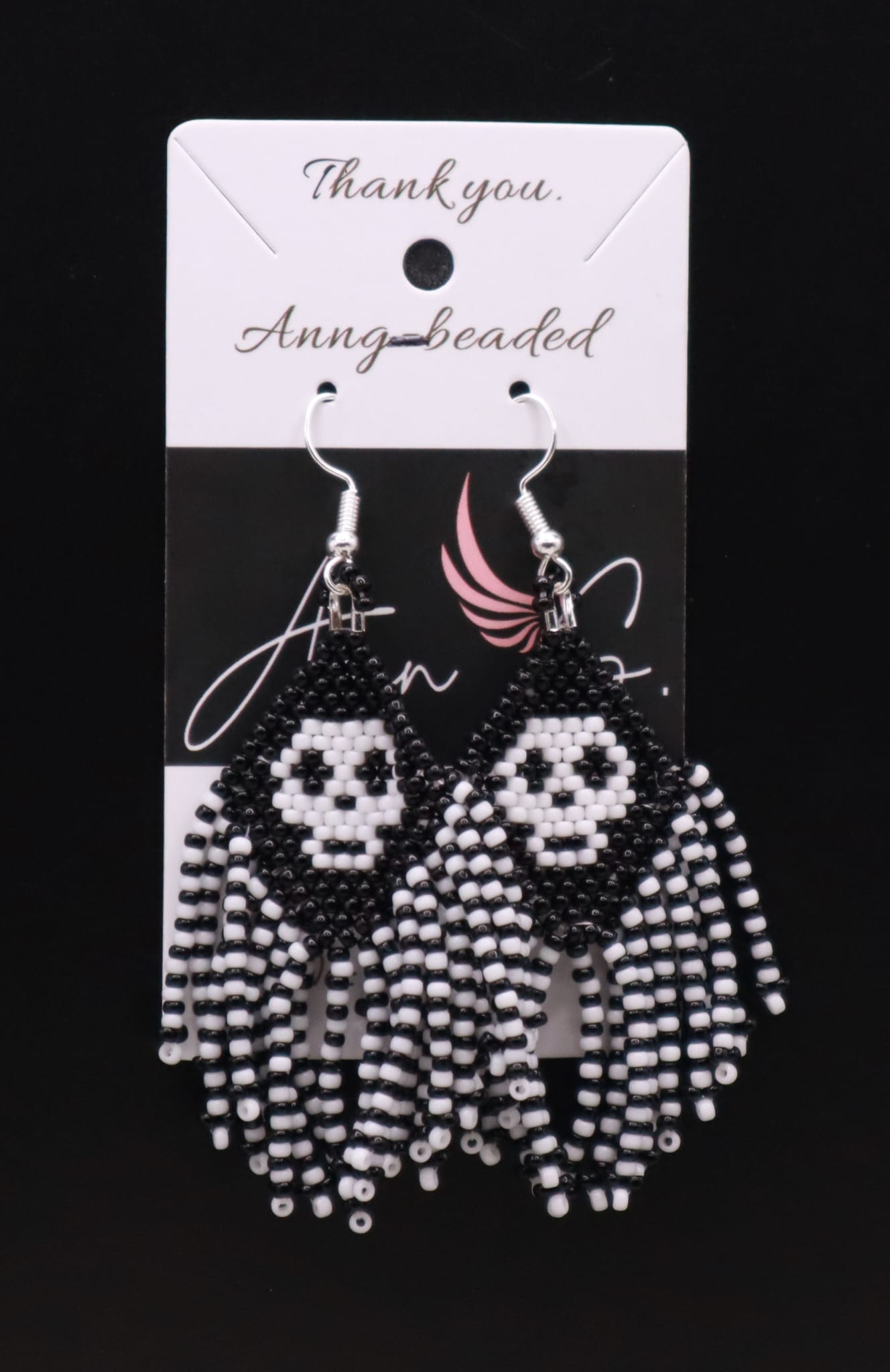 Skull Tassel Earrings 2pc