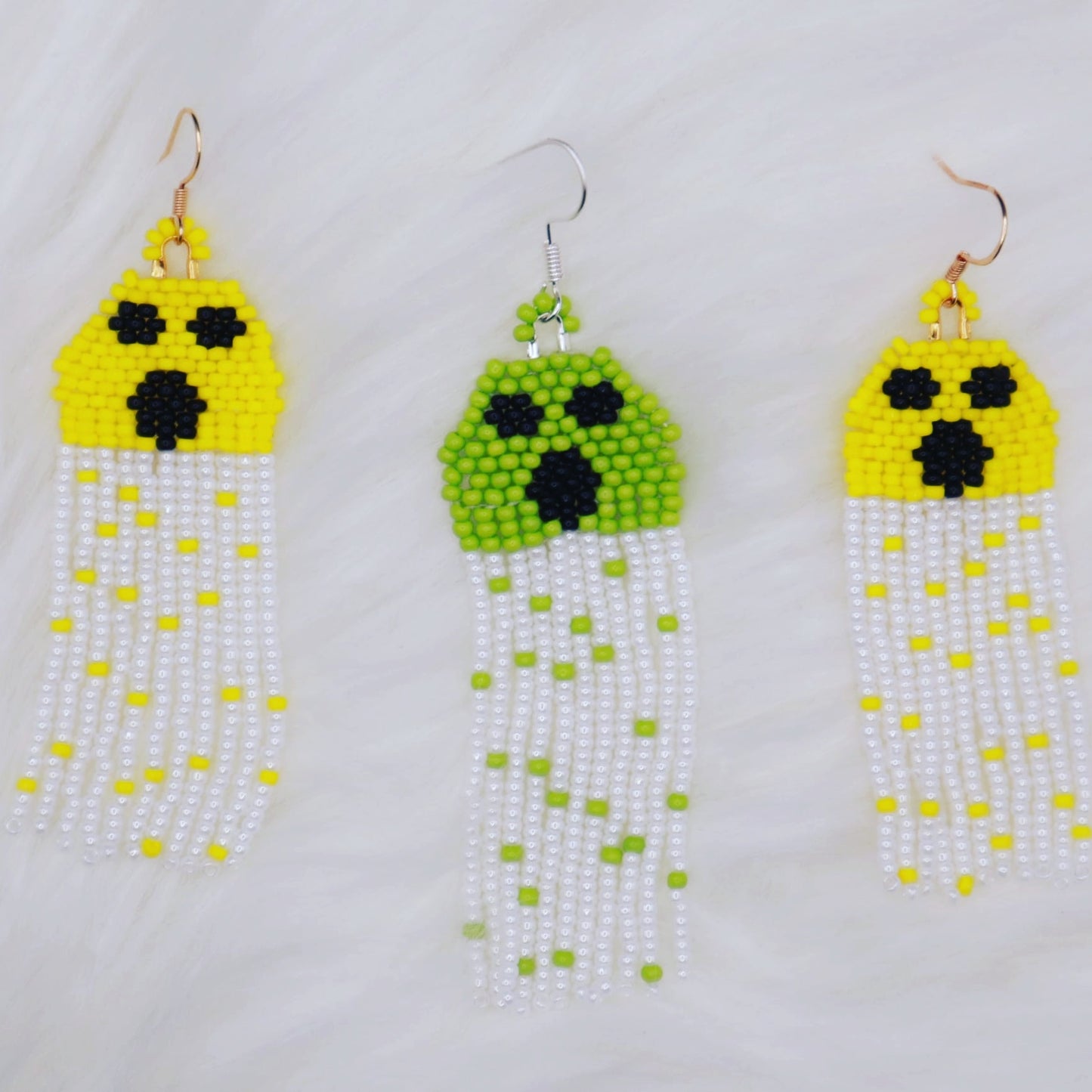 Ghostly Beaded Earrings 2pc