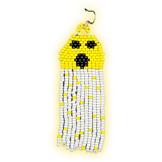 Ghostly Beaded Earrings 2pc