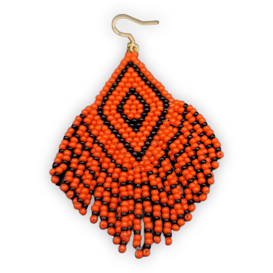 Palenque Diamond Shaped Orange Earring 2pc