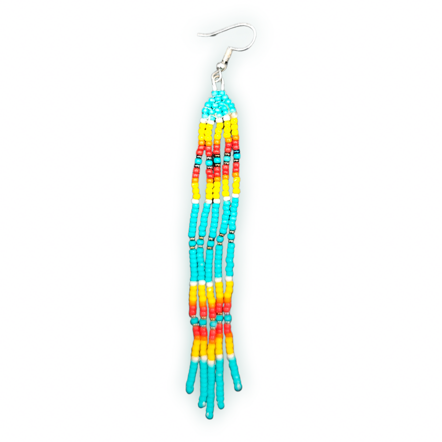 South America Style Beaded Earrings 2pc