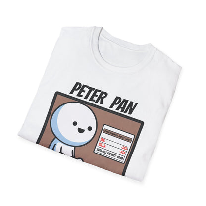 Peter Pan Wisdom, Embrace the Softness of 100% Cotton and the Reality that Adulting is Hard Graphic Tee for the Forever Young at Heart
