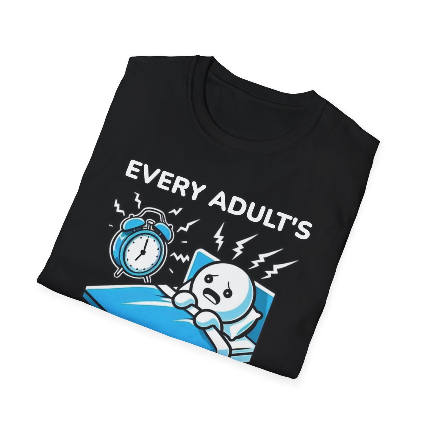 Get Comfy with Adulting: Hilarious Meme Humor on 100% Cotton Graphic Tee, Soft, Comfy, and Unisex Chic