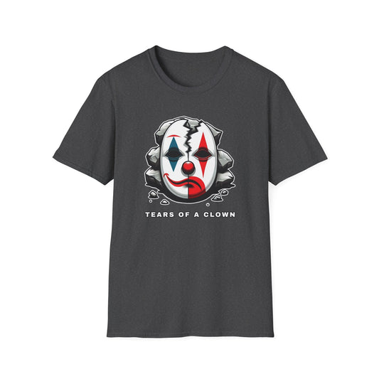 Tragic Serenade: Unisex Cotton Epic Tee - An Ode to the Profound Tears Weaved into a Clown's Soul