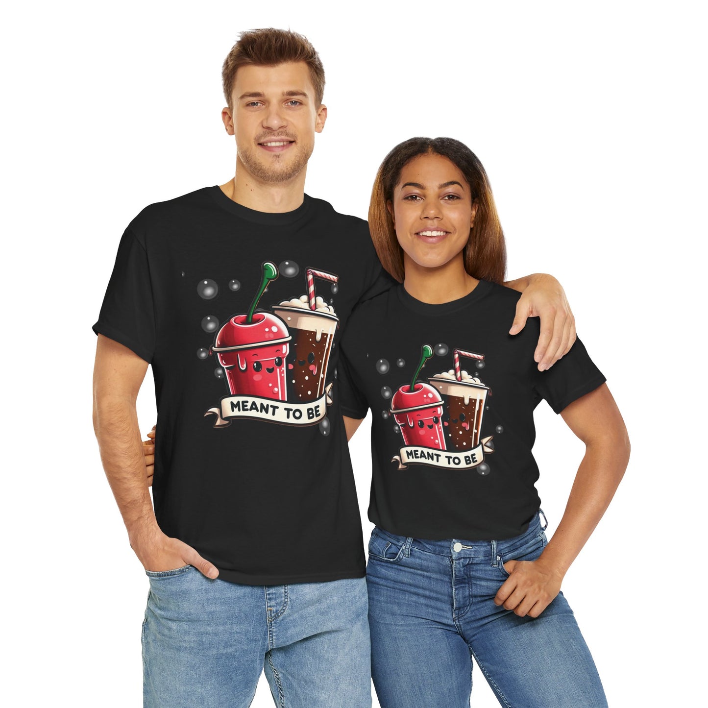 Fizzy Fate: Cherry Soda & Root Beer - Sippin' Soulmates, Unisex Heavy Cotton Tee
