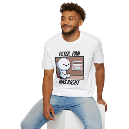 Peter Pan Wisdom, Embrace the Softness of 100% Cotton and the Reality that Adulting is Hard Graphic Tee for the Forever Young at Heart
