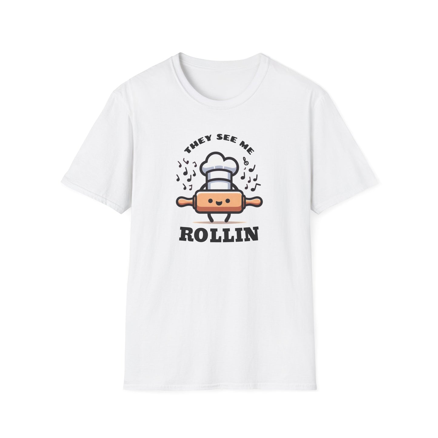Rolling in Laughter: The Giggle Baker's Weapon of Choice Tee They See Me Rollin Tee