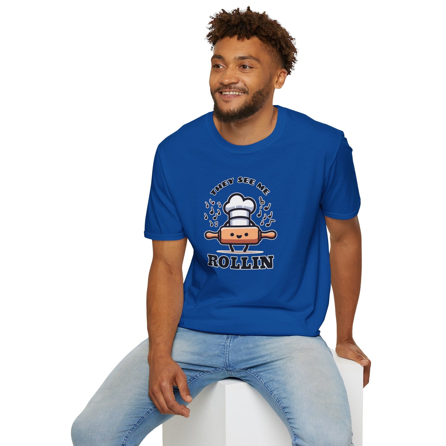 Rolling in Laughter: The Giggle Baker's Weapon of Choice Tee They See Me Rollin Tee