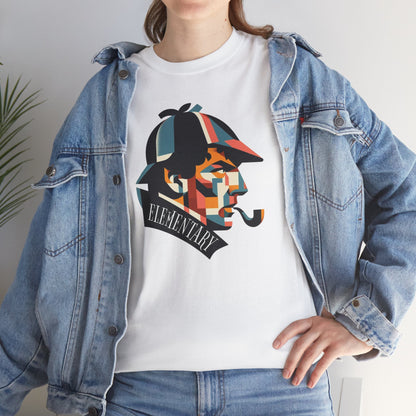 Sherlock's Cubist Caper: A Puzzle in Picasso Style, Unisex Heavy Cotton Tee