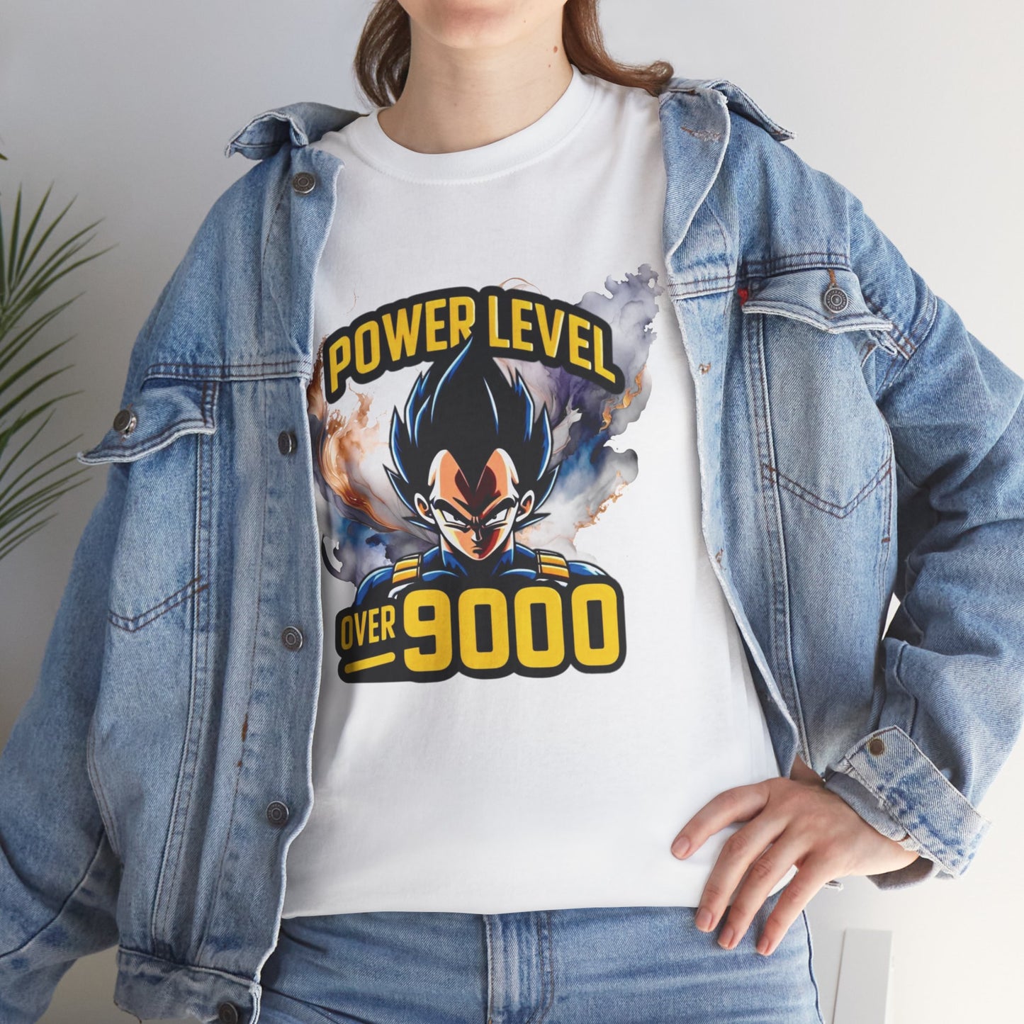 Iconic quote "Power level Over 9000" Unisex Heavy Cotton Tee
